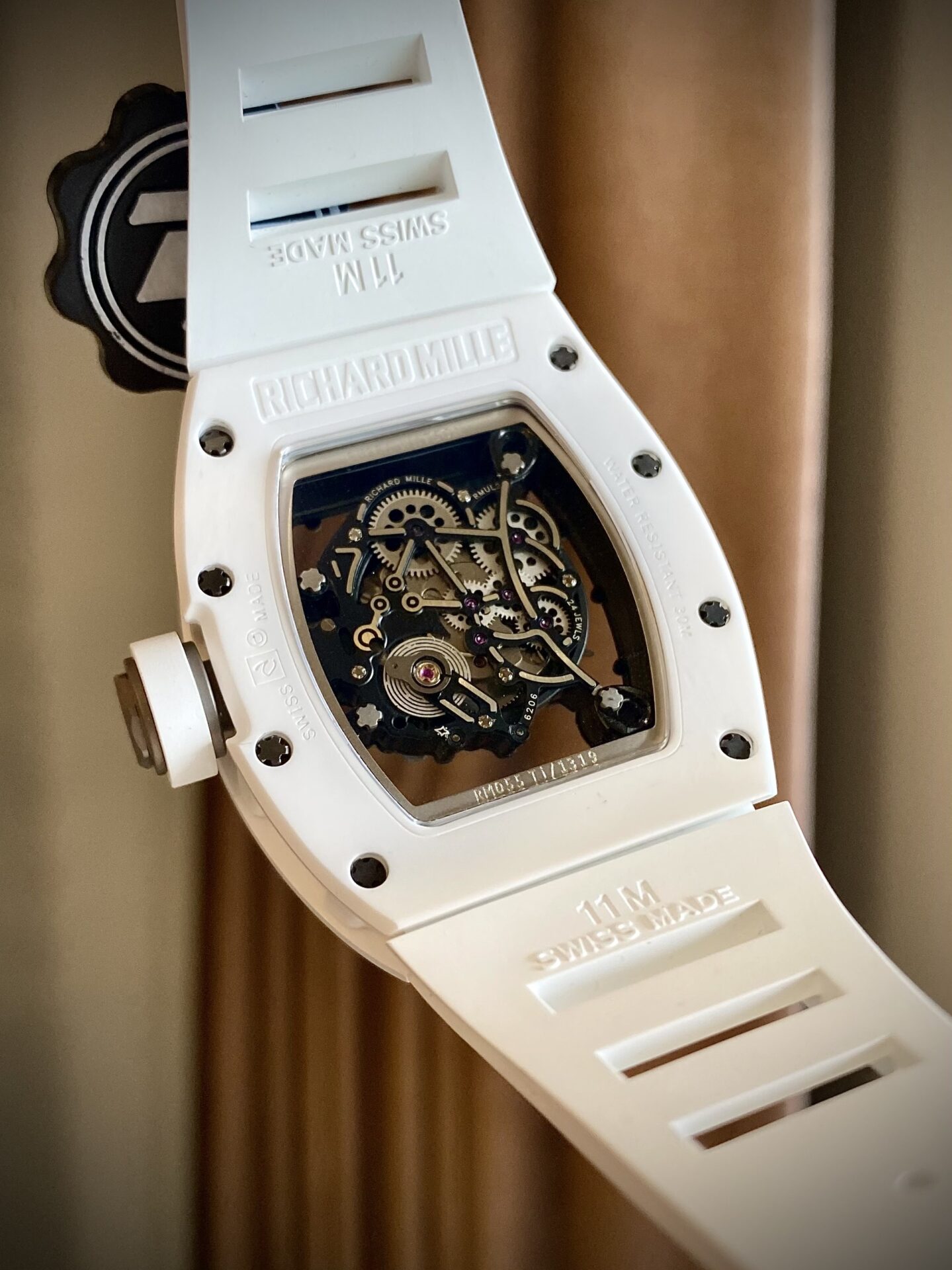 replica Richard Mille Replica Watch RM51-02 Rhinestone Rubber Strap 40mm WATCHES 3 