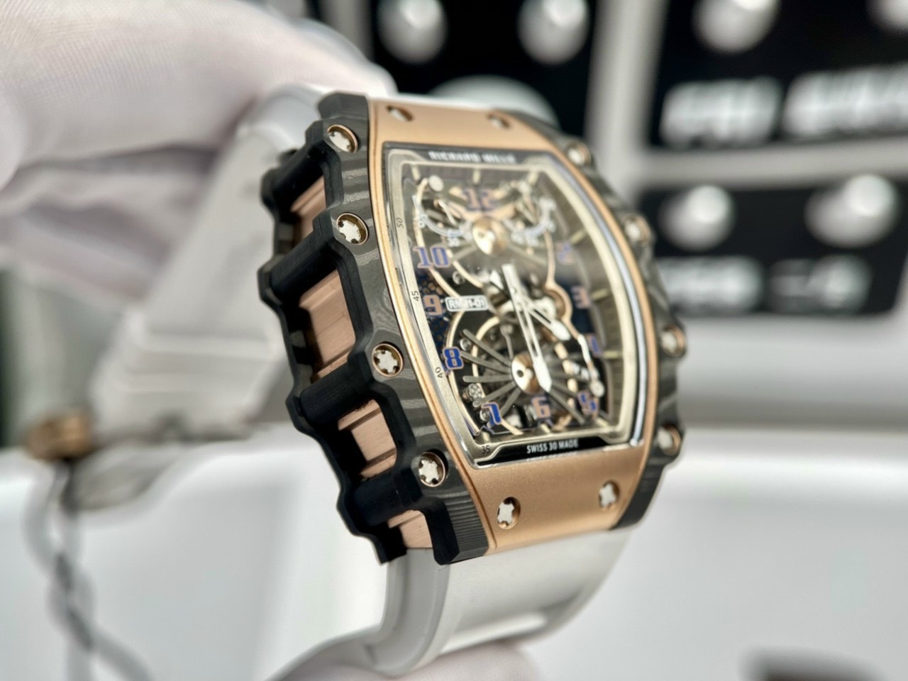 replica Richard Mille Replica Watch RM51-02 Rose Gold Rubber Strap 40mm WATCHES 3 