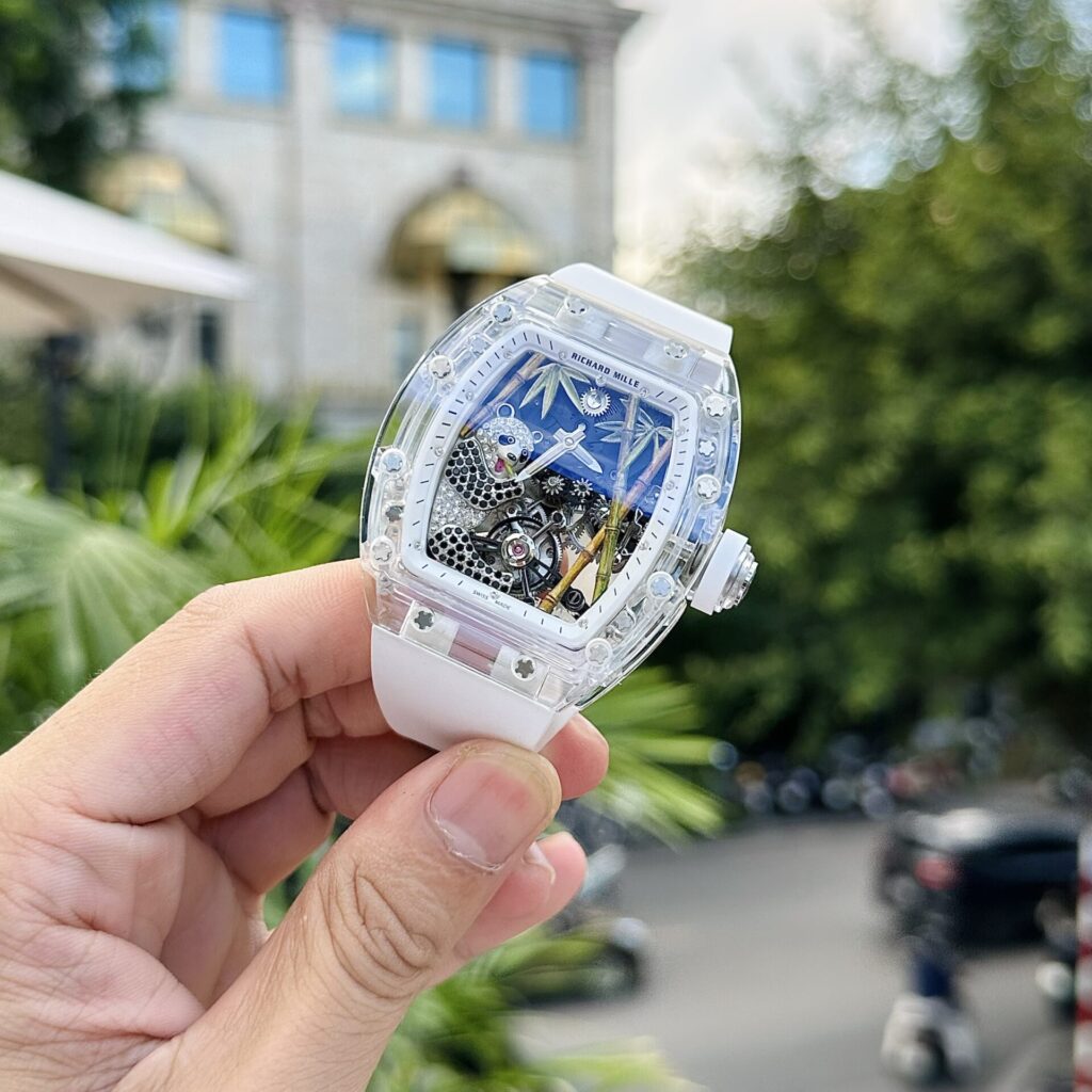 replica Richard Mille Replica Watch RM51-02 Rhinestone Rubber Strap 40mm WATCHES 3 