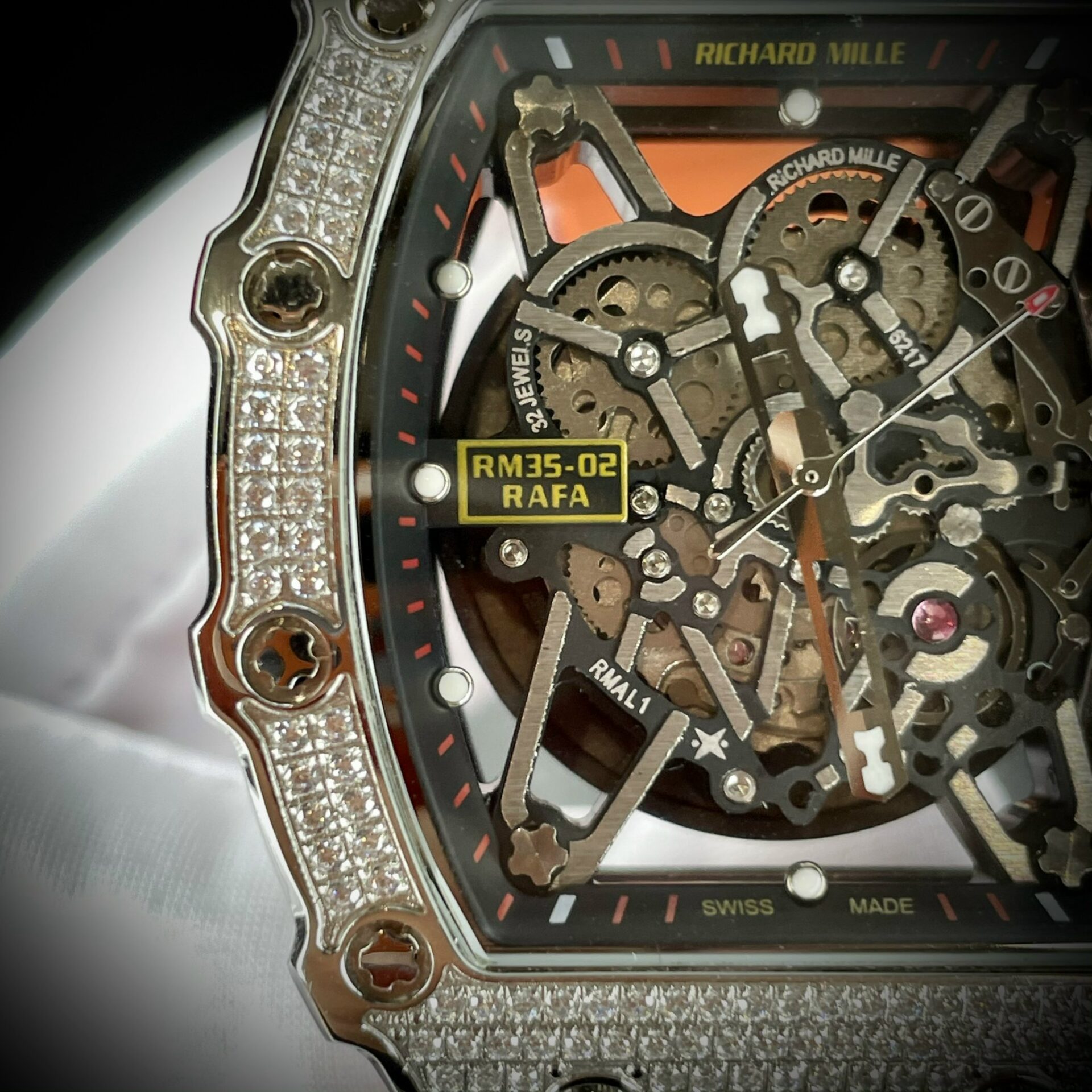replica Richard Mille Fake Watch RM88 Smiley White Ceramic 42mm WATCHES 3 