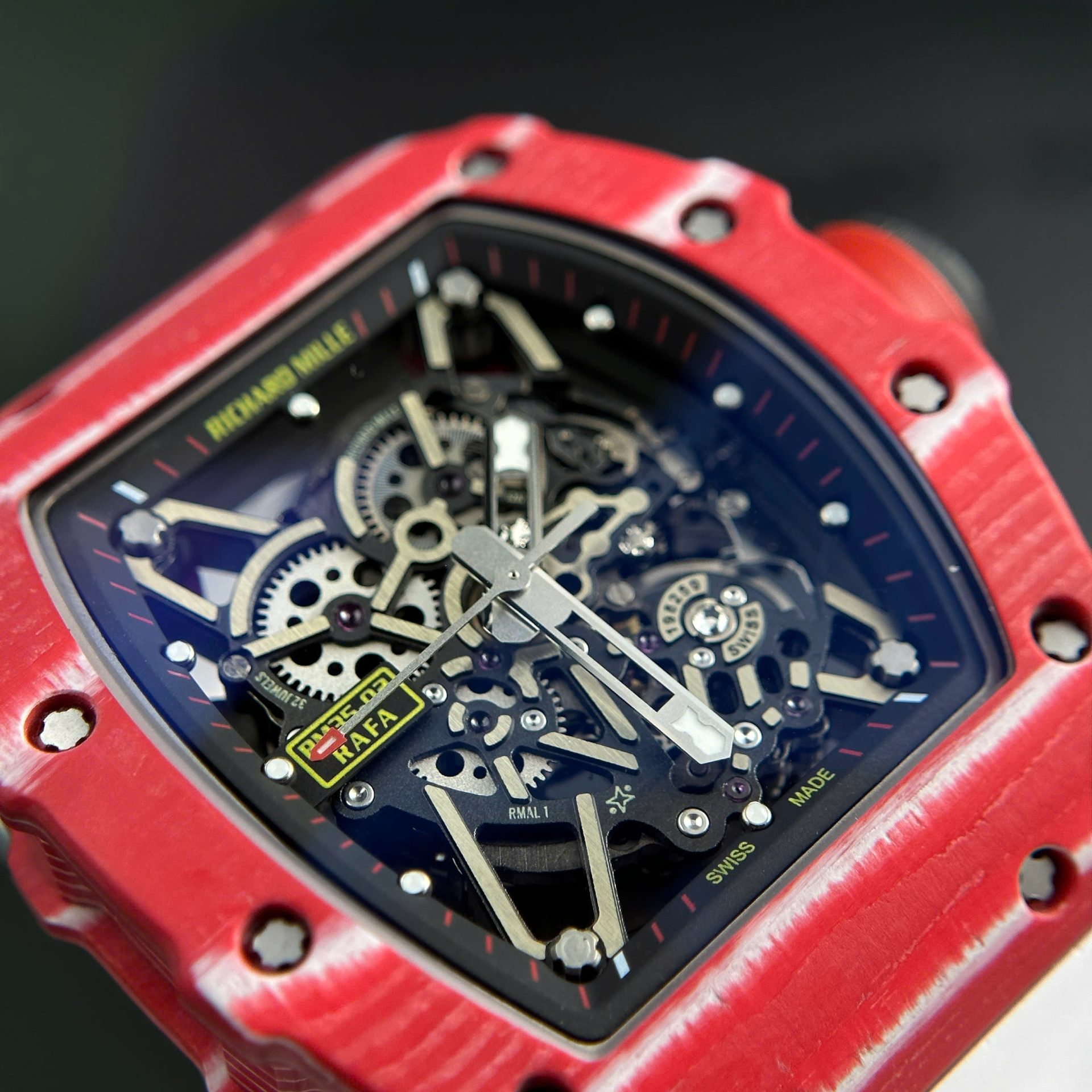 replica Richard Mille Replica Watch RM12-01 Tourbillon Sapphire Rubber Strap 44mm WATCHES 3 