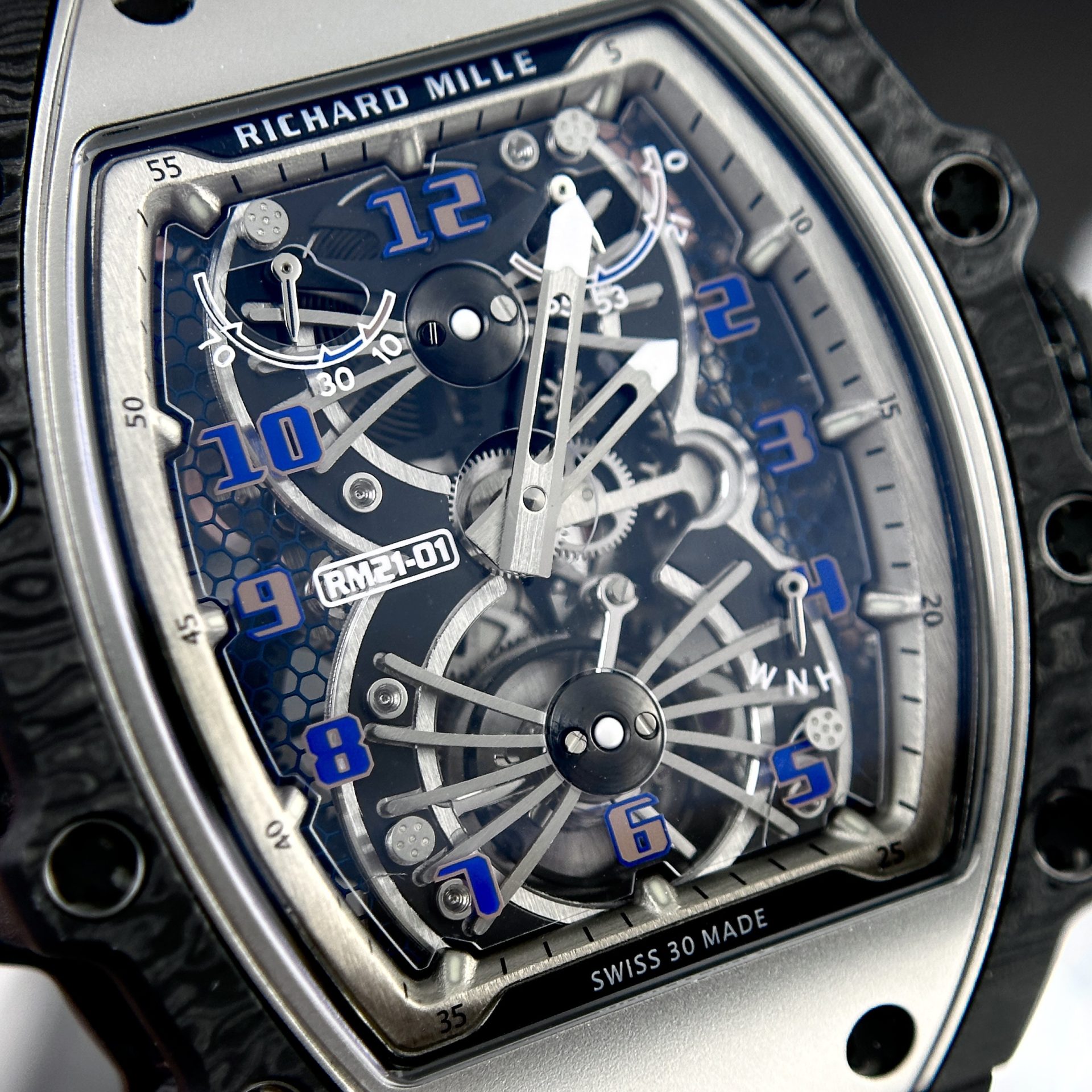 replica Richard Mille Replica Watch RM12-01 Tourbillon Sapphire Rubber Strap 44mm WATCHES 3 