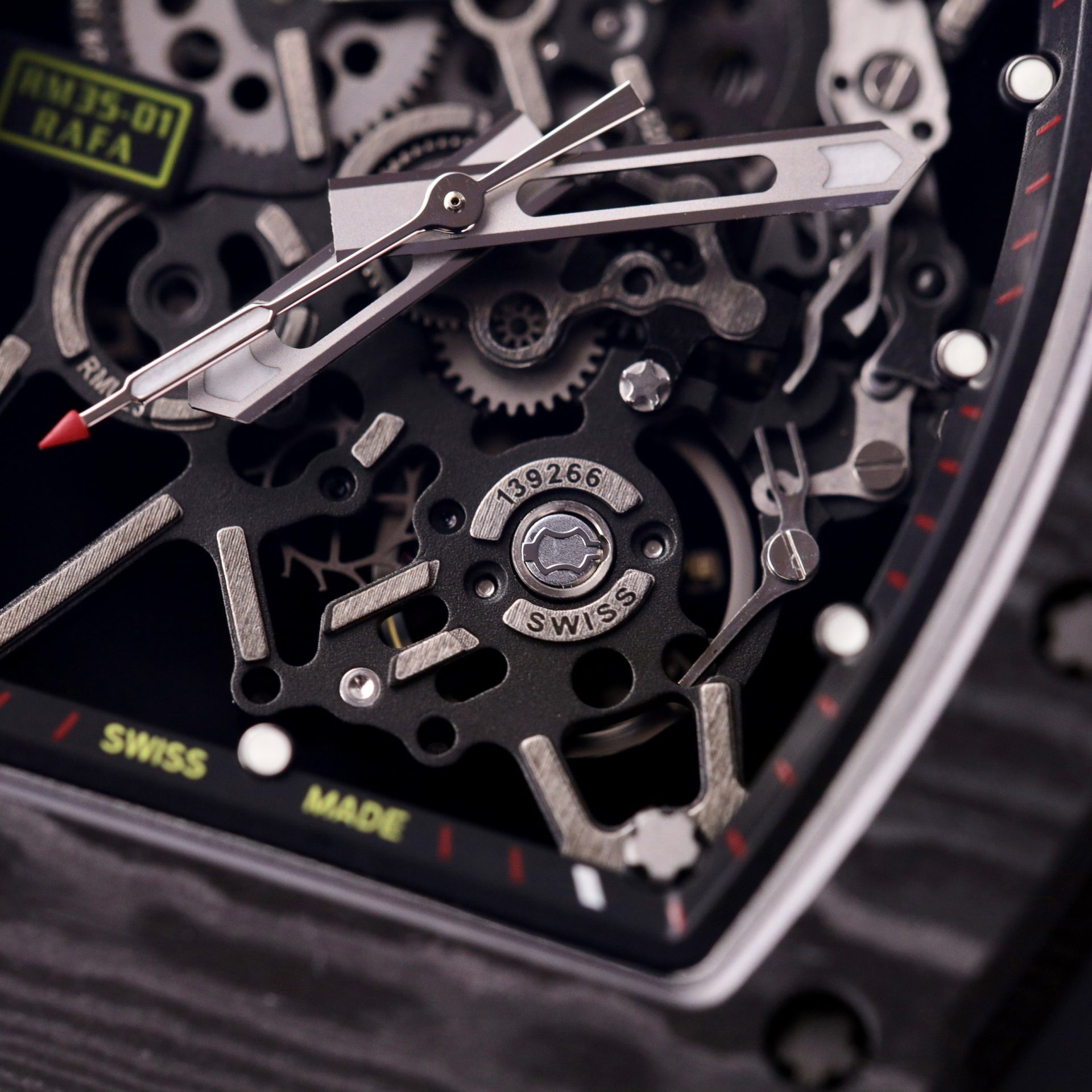 replica Richard Mille Replica Watch RM12-01 Tourbillon Sapphire Rubber Strap 44mm WATCHES 3 