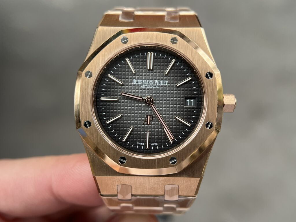 replica Audemars Piguet Fake Watch Royal Oak Rose Gold White Dial 34mm WATCHES 4 