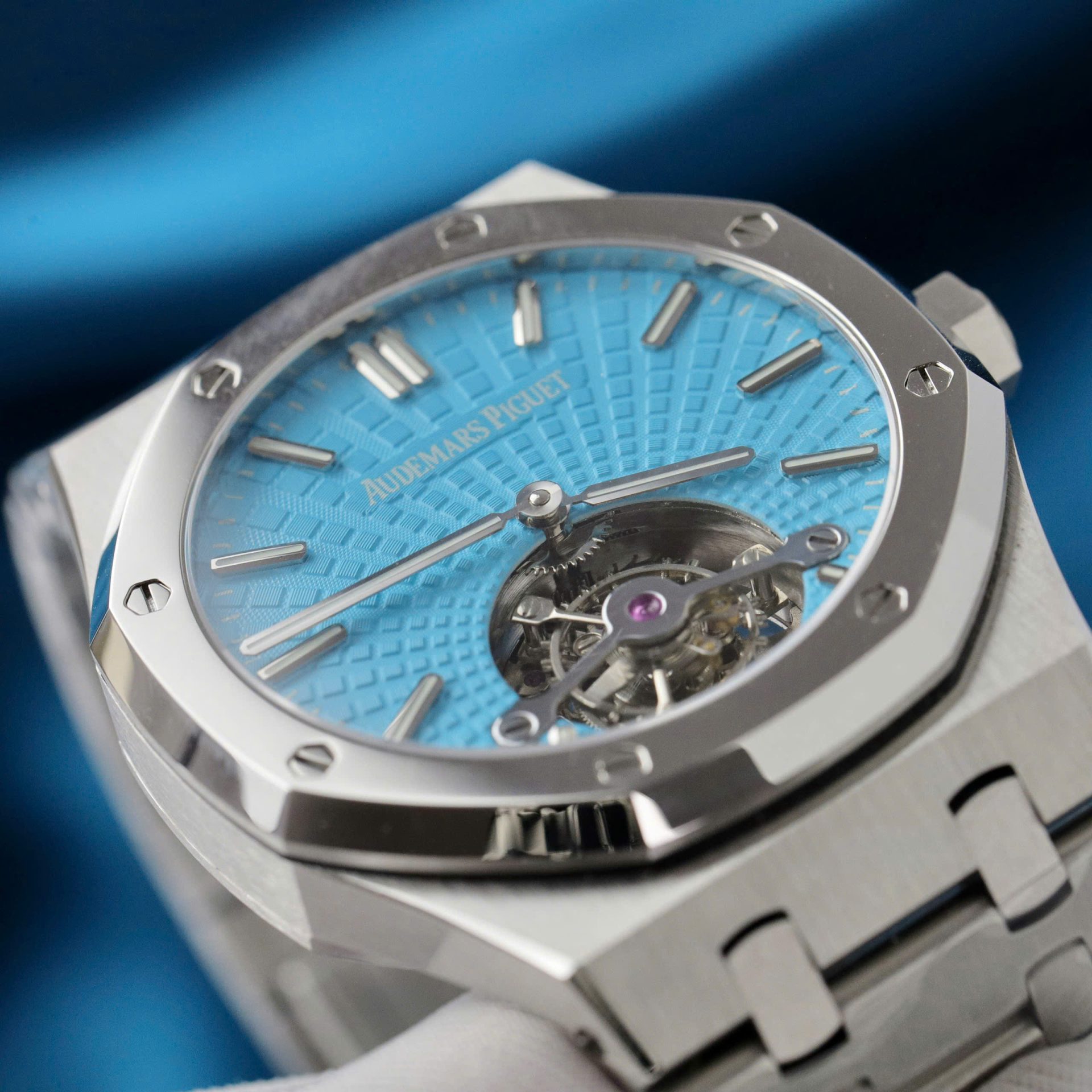 replica Audemars Piguet Replica Watch Royal Oak Blue Dial Metal Wire 34mm WATCHES 4 