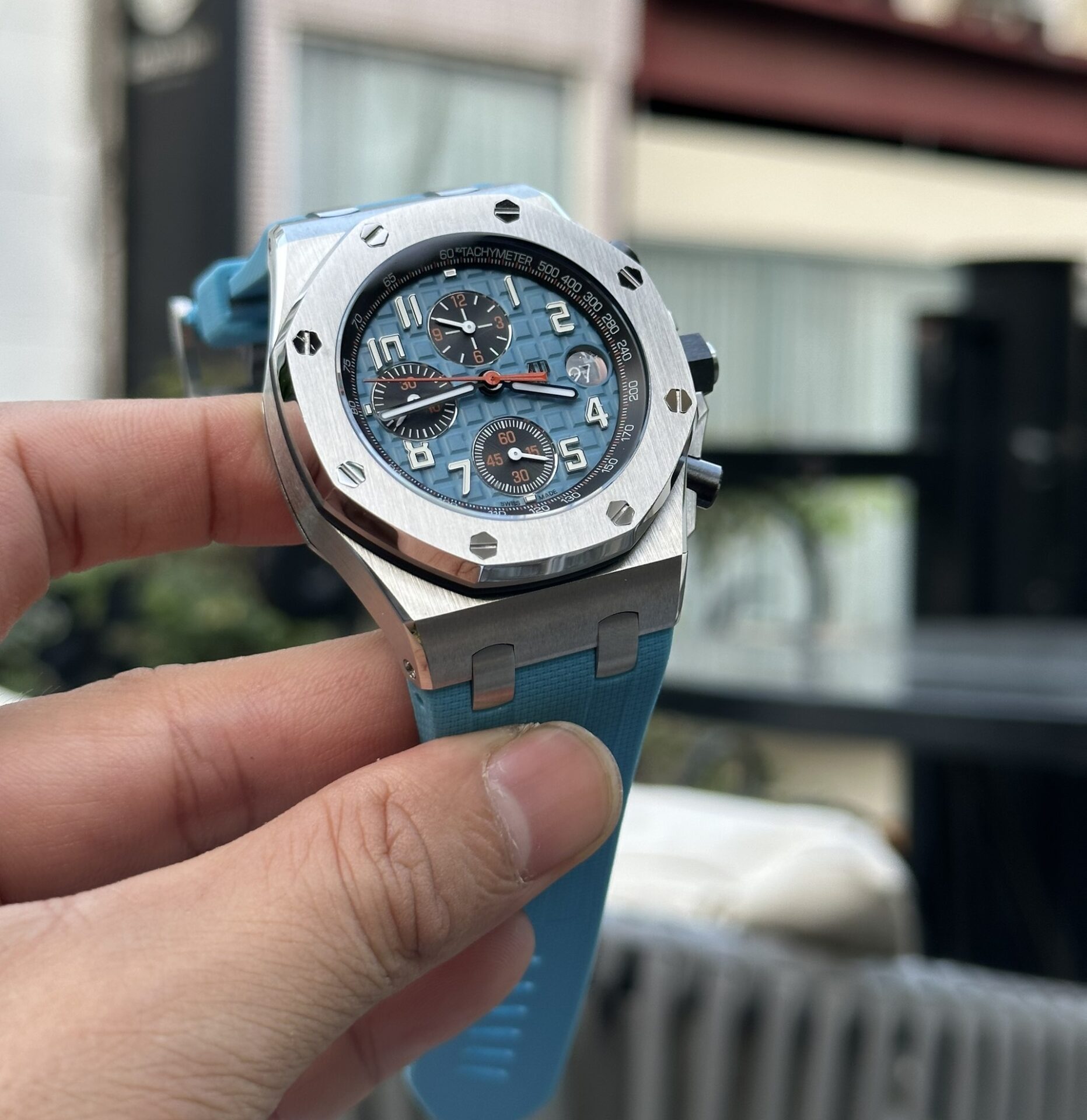 replica Audemars Piguet Replica Watch Royal Oak 15400 Carbon Dial Black 41mm WATCHES 4 
