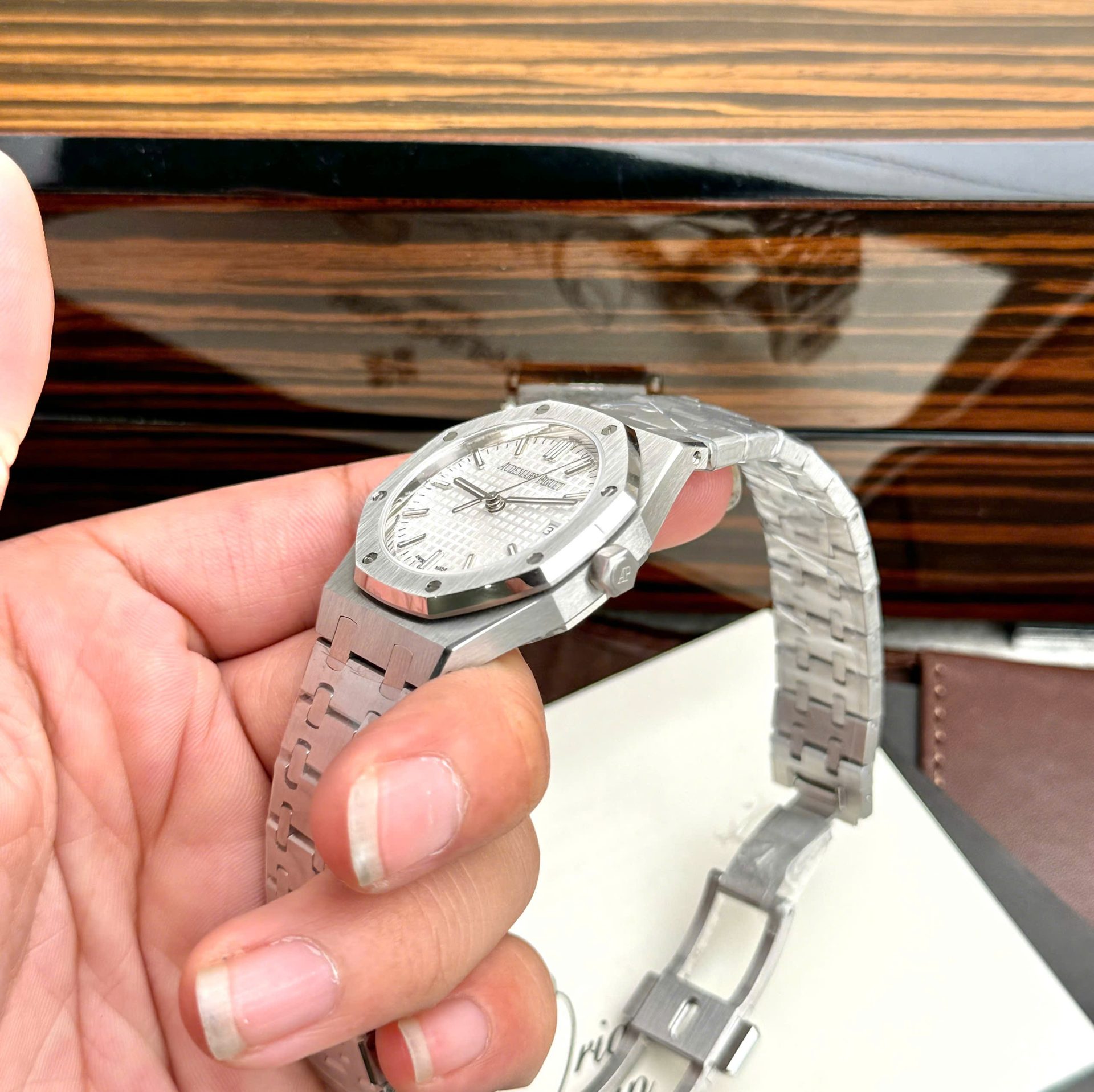 replica Audemars Piguet Replica Watch Royal Oak Blue Dial Metal Wire 34mm WATCHES 4 