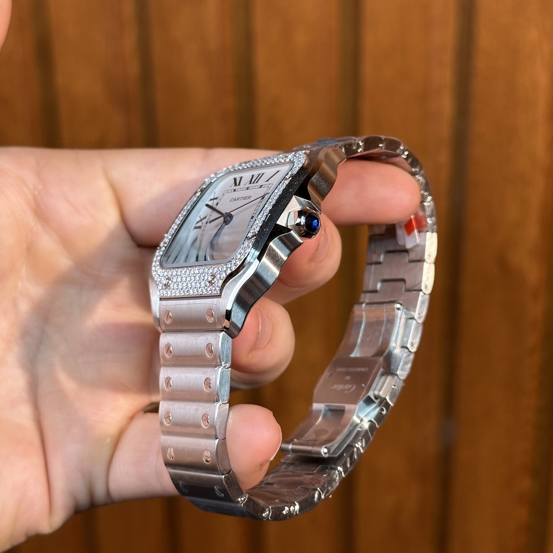 replica Cartier Replica Watch Santos Custom Moissanite Diamonds BV Factory 39.8mm WATCHES 4 
