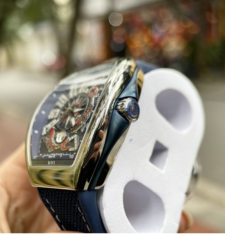 replica Franck Muller V45 Men’s Replica Watch Blue Rose Gold Case 45mm WATCHES 4 