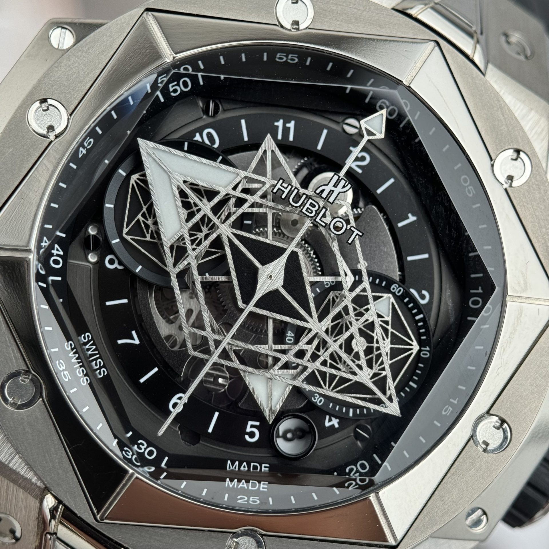 replica Hublot Replica Watches Square Bang Unico Ceramic White BBF Factory 42mm WATCHES 4 