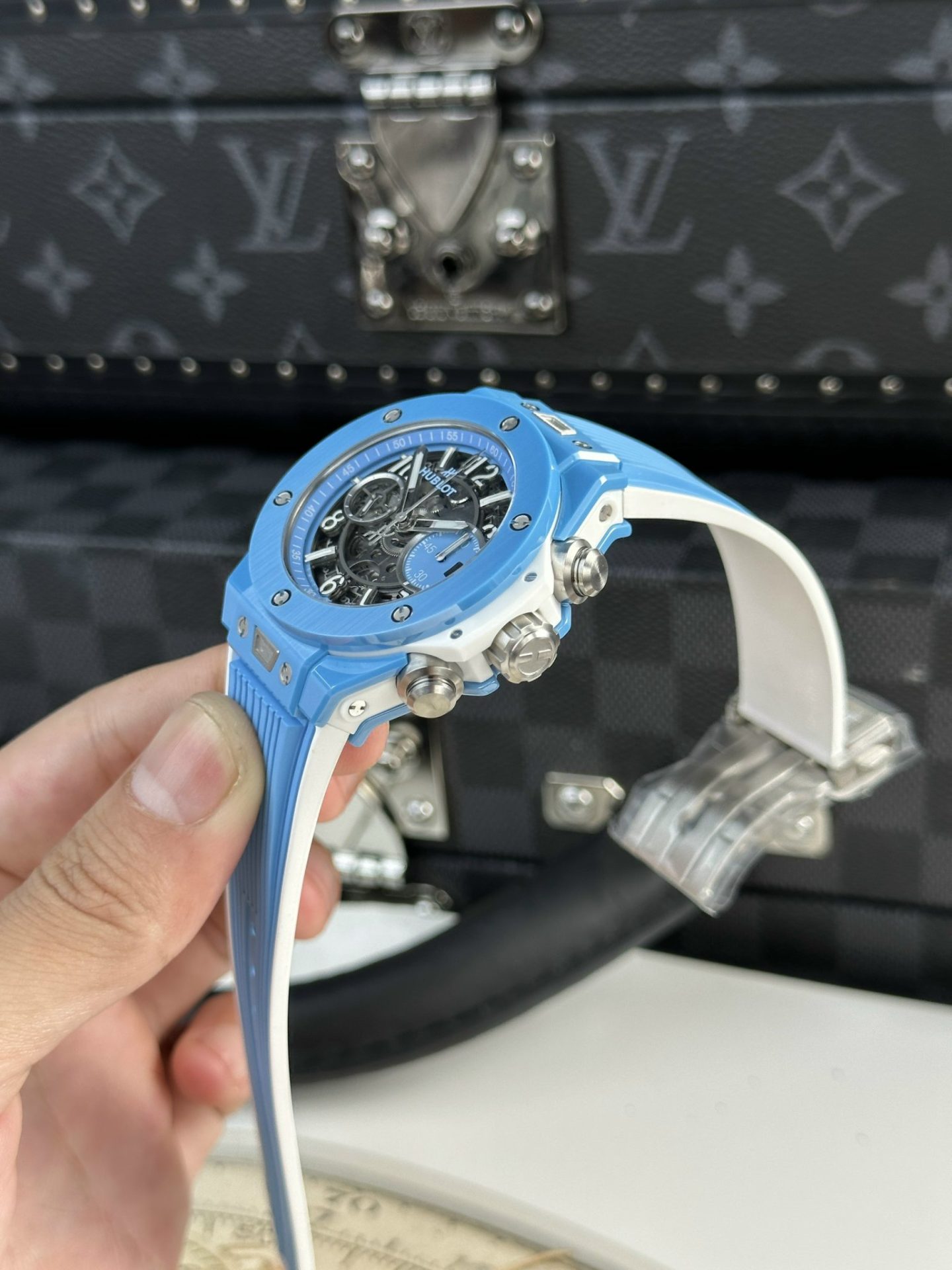 replica Hublot Replica Watch Big Bang Sang Bleu II Titanium Black Dial BBF 45mm WATCHES 4 