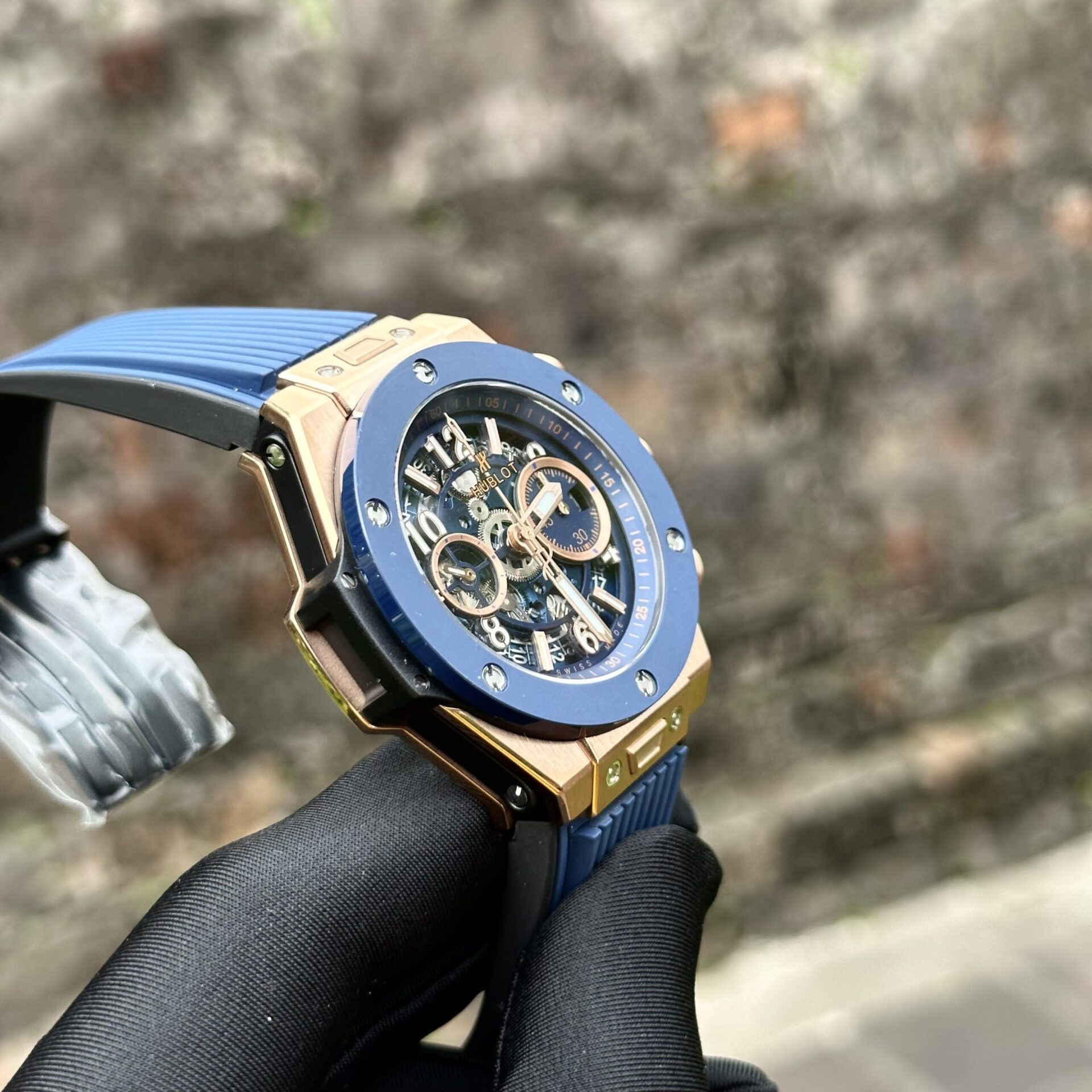 replica Hublot Replica Watches Big Bang Sang Bleu ll King Gold Black Dial BBF 45mm WATCHES 4 