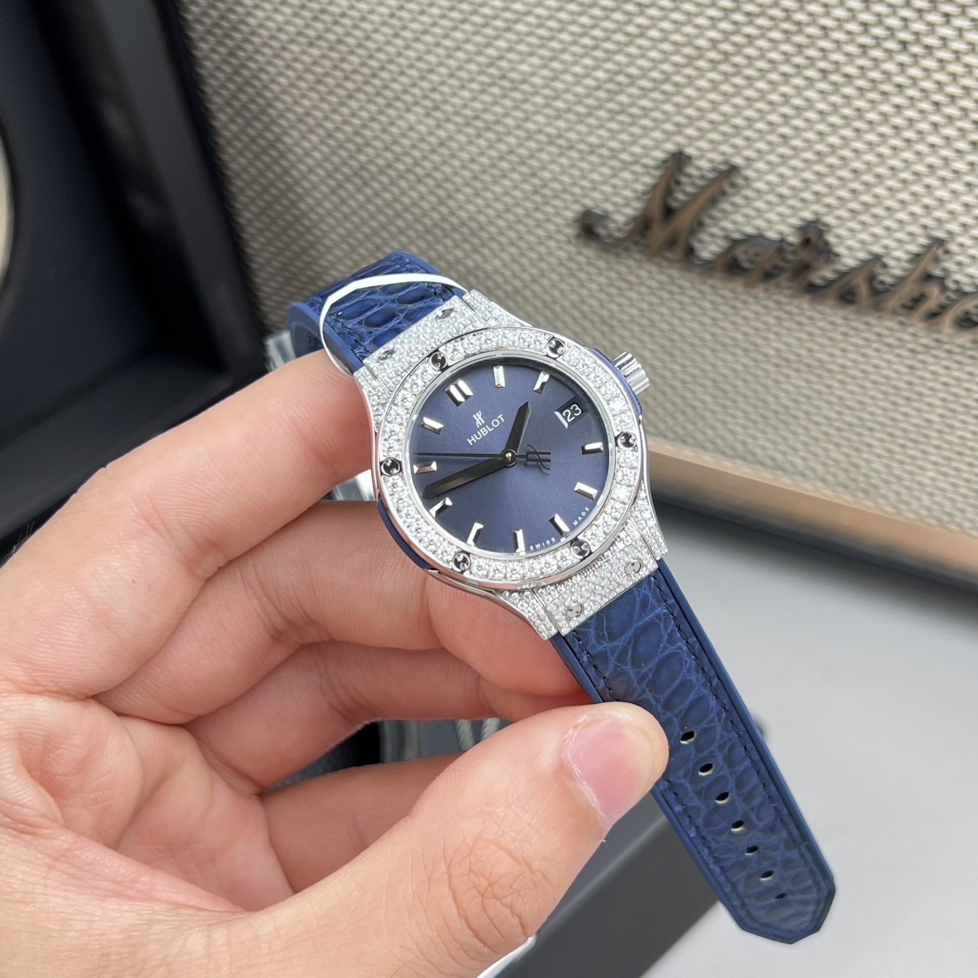 replica Hublot Replica Watch Classic Fusion Custom Full Moissanite Diamonds 42mm WATCHES 4 
