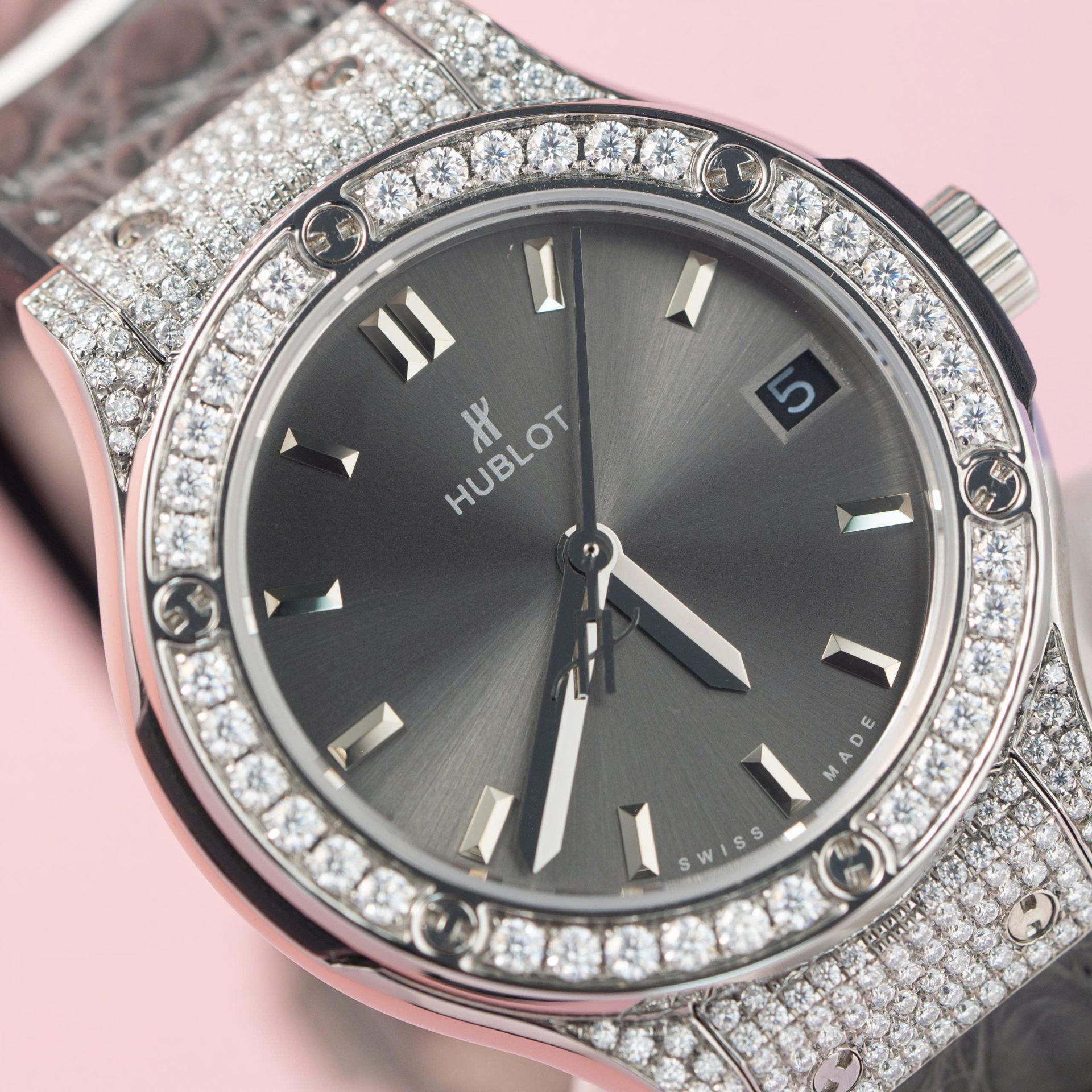 replica Hublot Fake Watch Big Bang One Click Dial Blue Custom Diamonds Moissanite 39mm WATCHES 4 