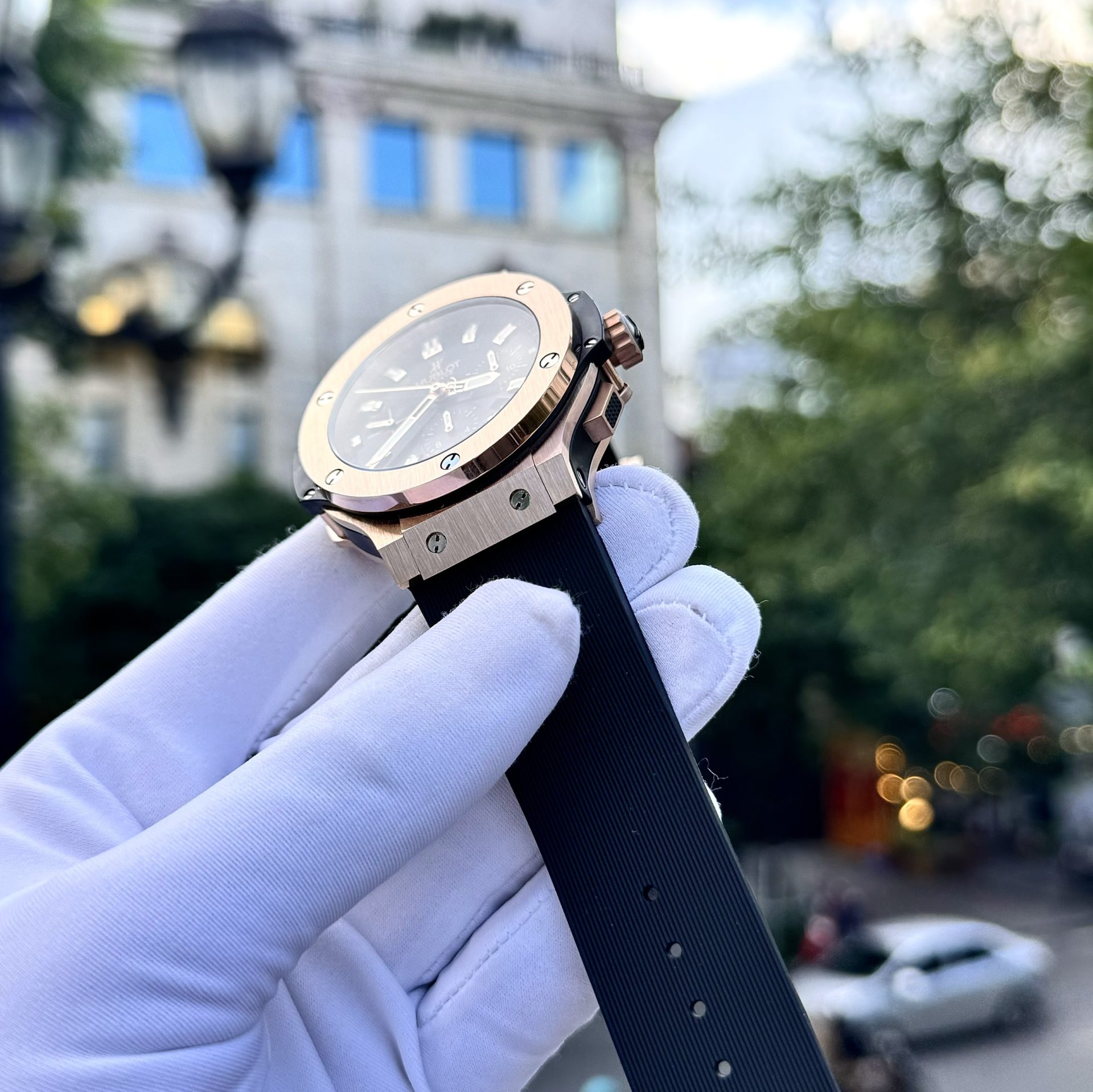 replica Hublot Best Replica Watch Big Bang Sang Bleu II King Gold White Dial BBF 45mm WATCHES 4 