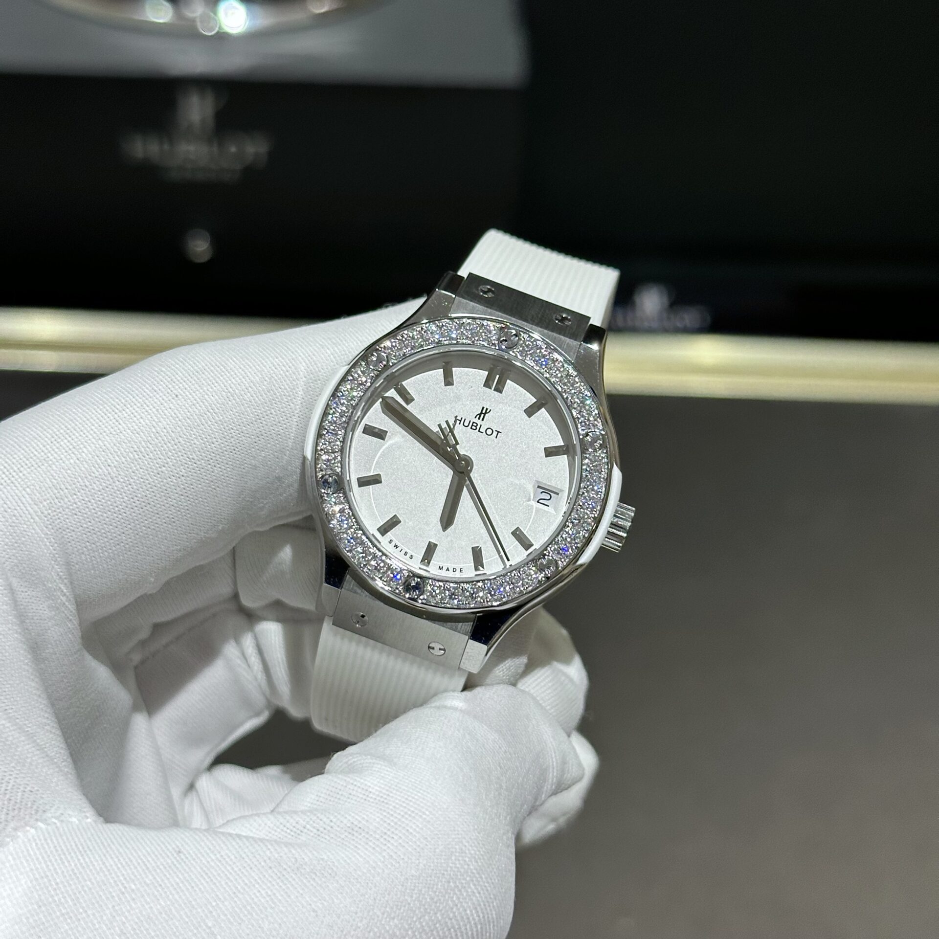 replica Hublot Best Replica Watch Big Bang Sang Bleu II King Gold White Dial BBF 45mm WATCHES 4 