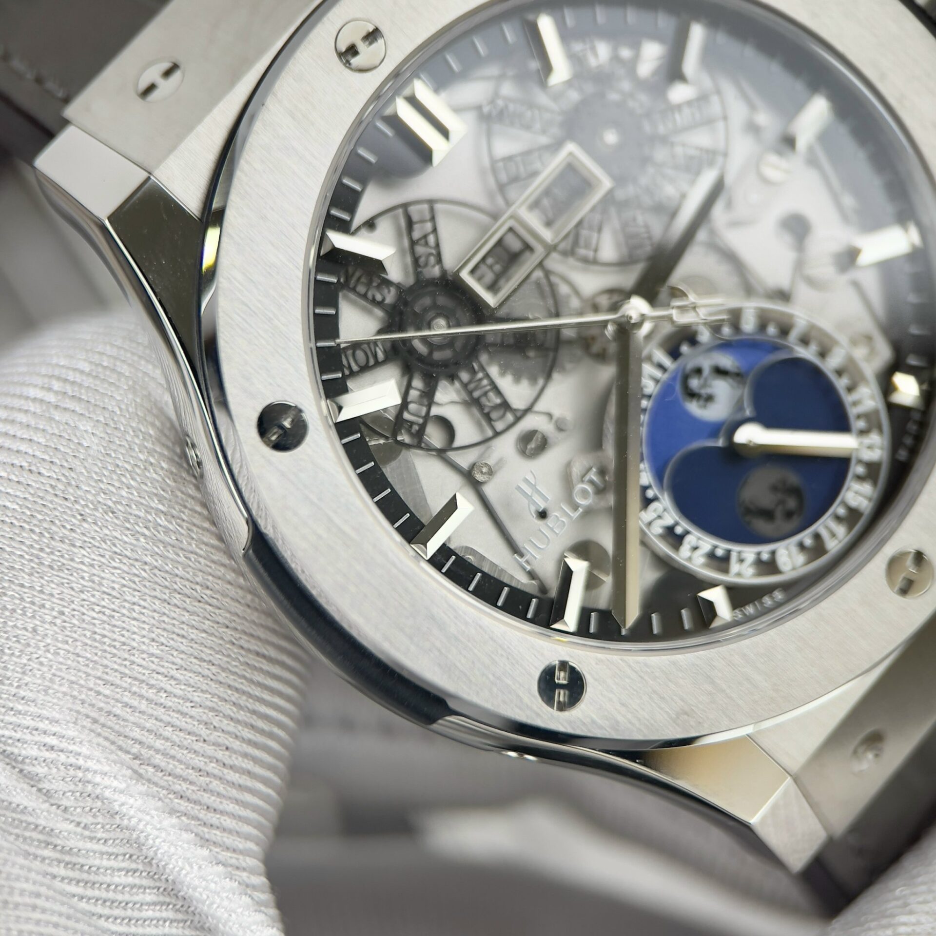 replica Hublot Replica Watches Big Bang Sang Bleu II Titanium White Dial BBF 45mm WATCHES 4 