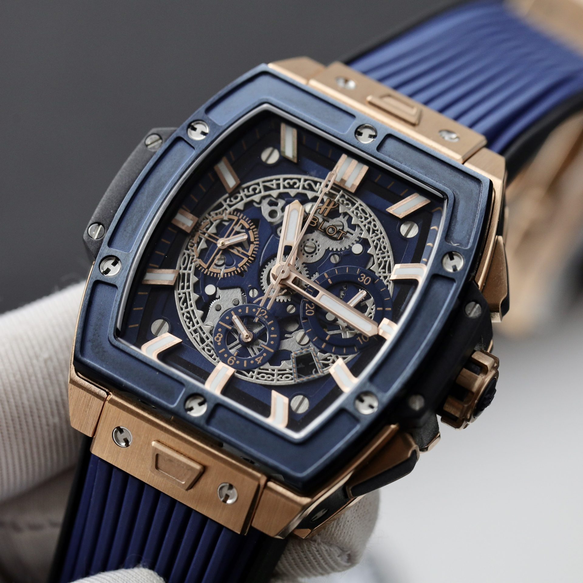 replica Hublot Best Replica Watch Square Bang King Gold Custom Moissanite Diamonds BBF 42mm WATCHES 4 
