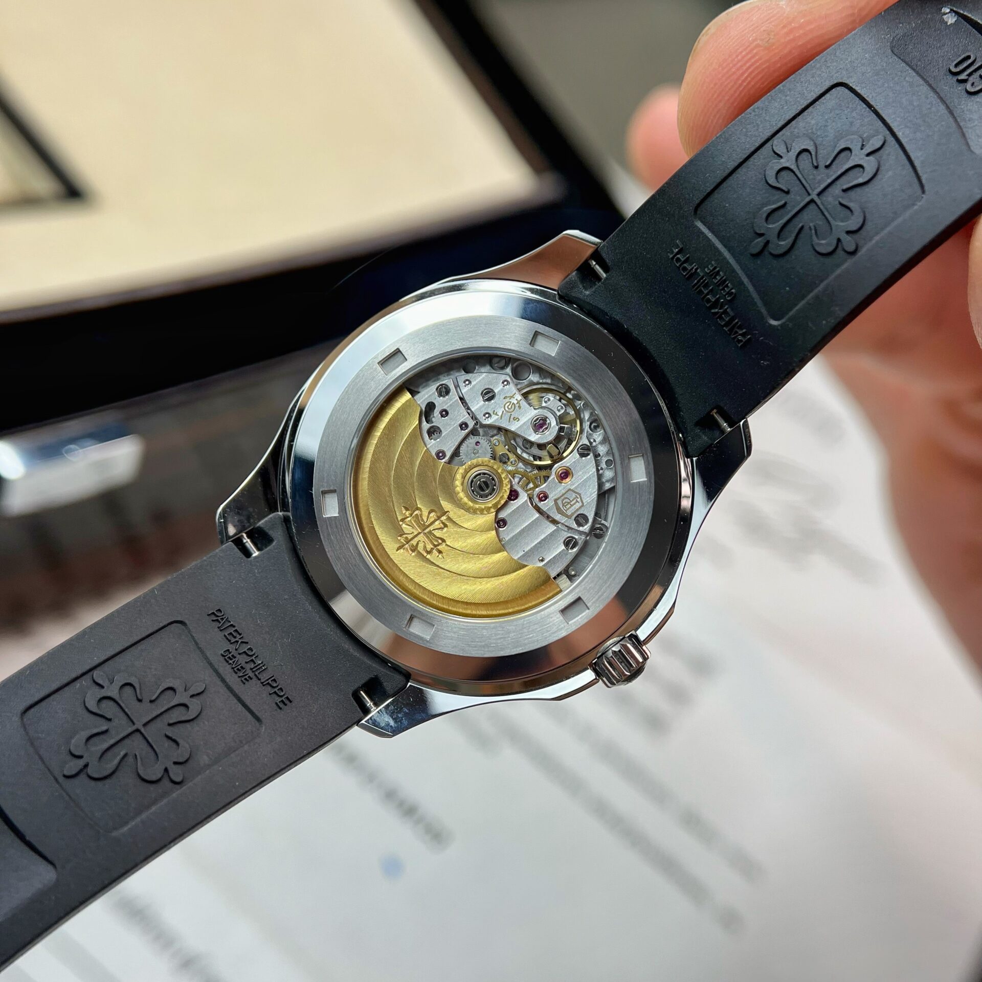 replica Patek Philippe Replica Watch Aquanaut 5067 Dial Brown Custom Diamonds Moissanite 35.6mm WATCHES 4 