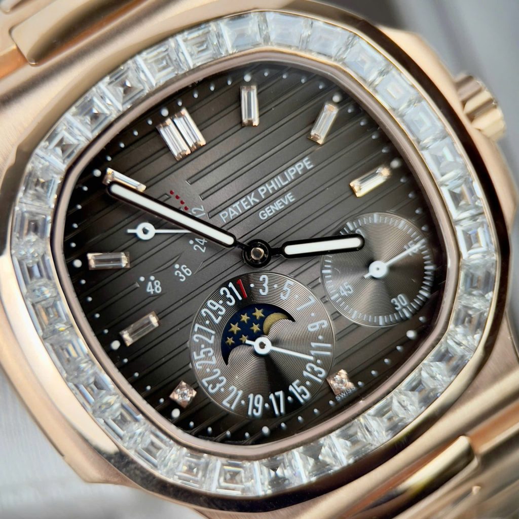 replica Patek Philippe Clone Watch Nautilus 5719 Full Diamonds Baguette 40mm WATCHES 4 