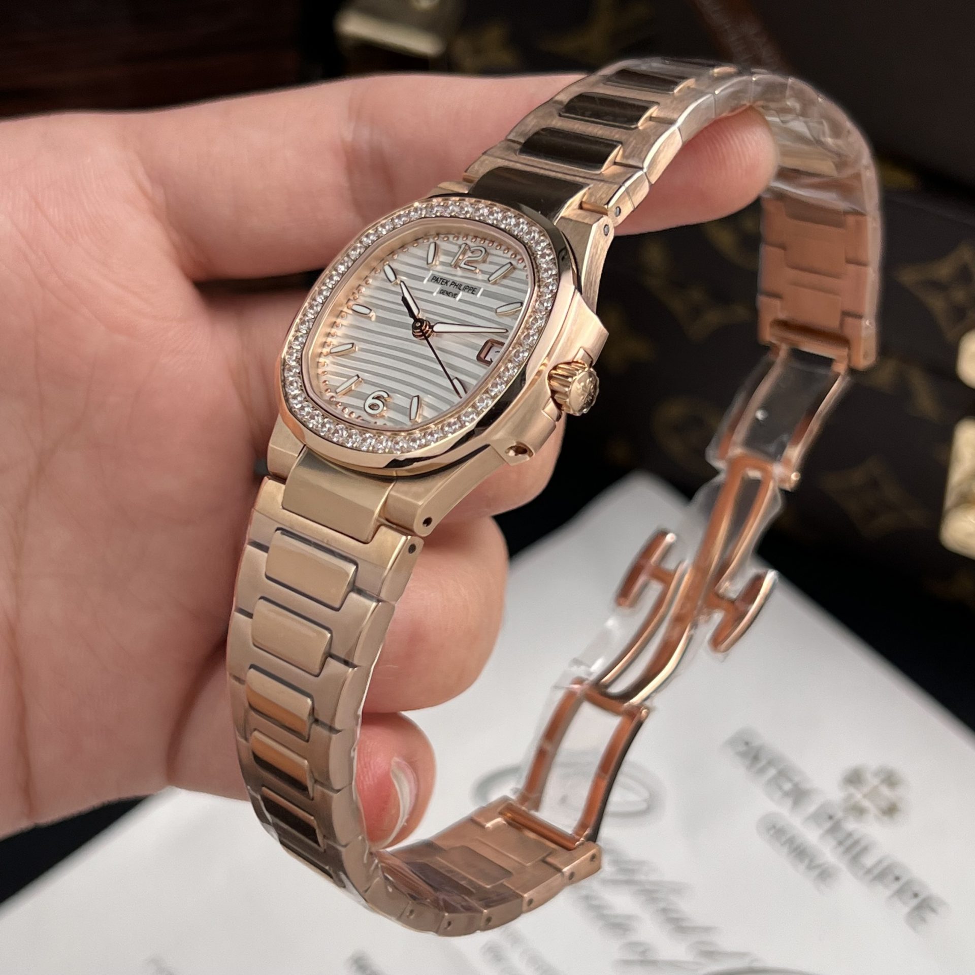 replica Patek Philippe Clone Watch Nautilus 5719 Full Diamonds Baguette 40mm WATCHES 4 