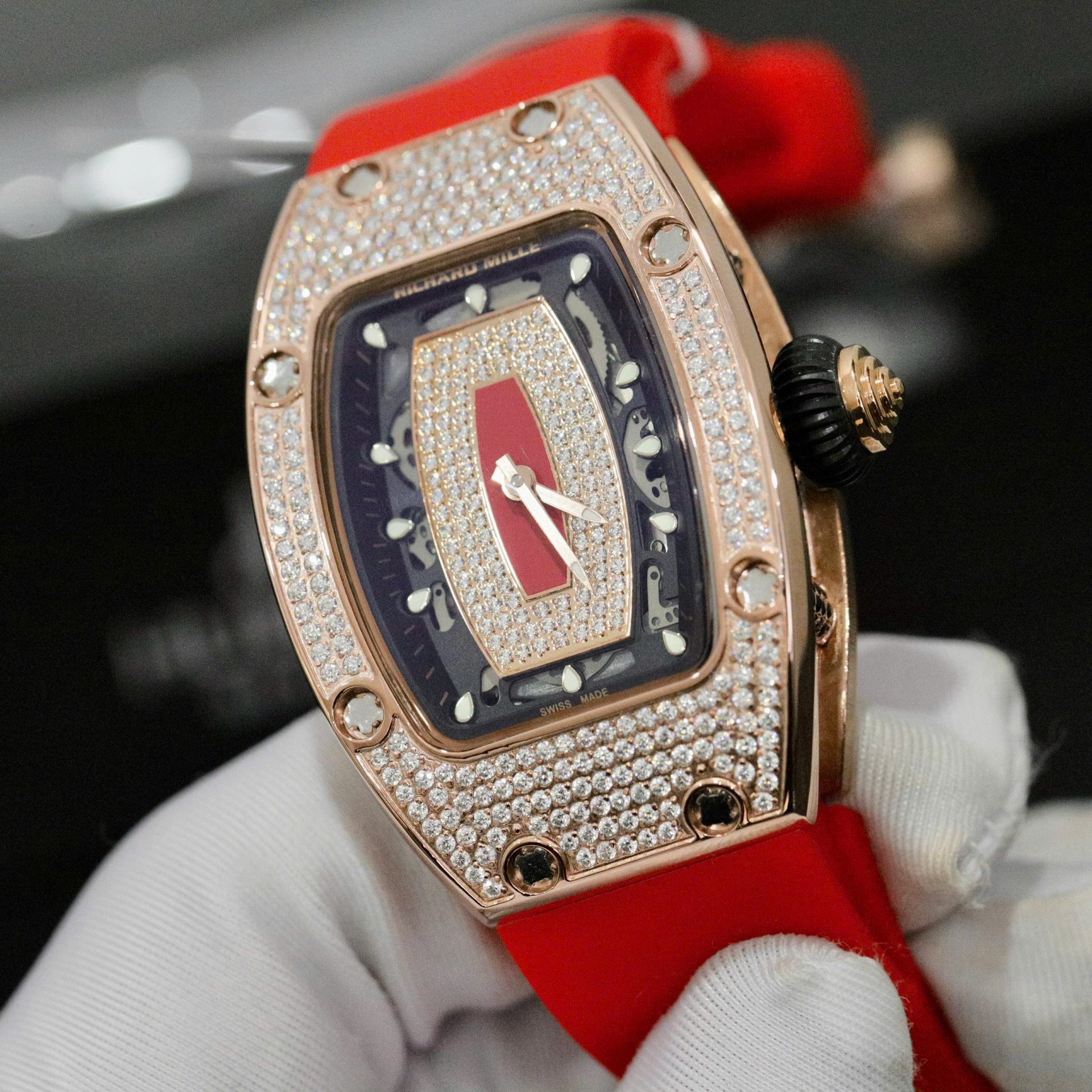 replica Richard Mille Replica Watch RM12-01 Tourbillon Sapphire Rubber Strap 44mm WATCHES 4 