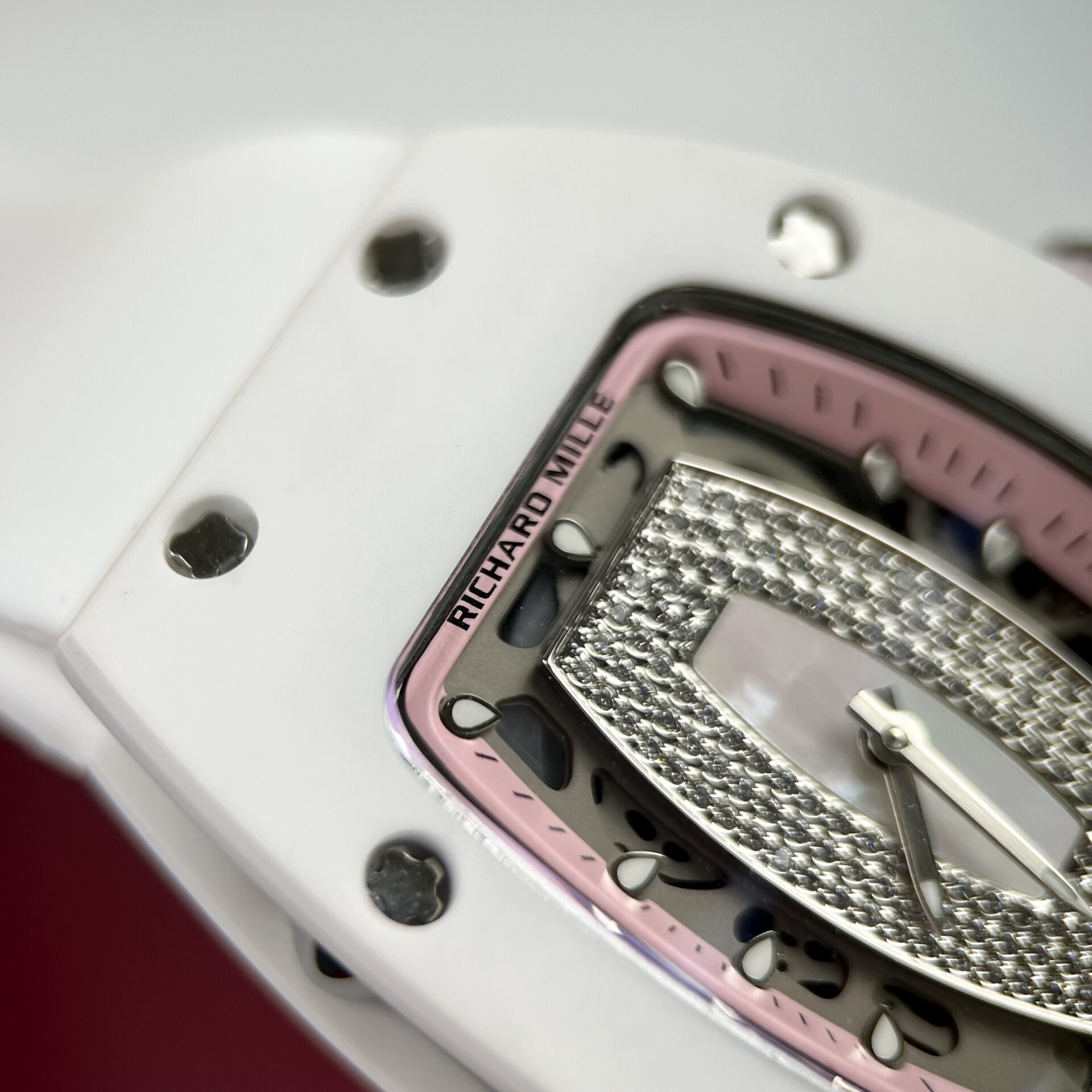 replica Richard Mille Best Replica Watch RM07-01 Red Carbon Rubber Strap 32x46mm WATCHES 4 