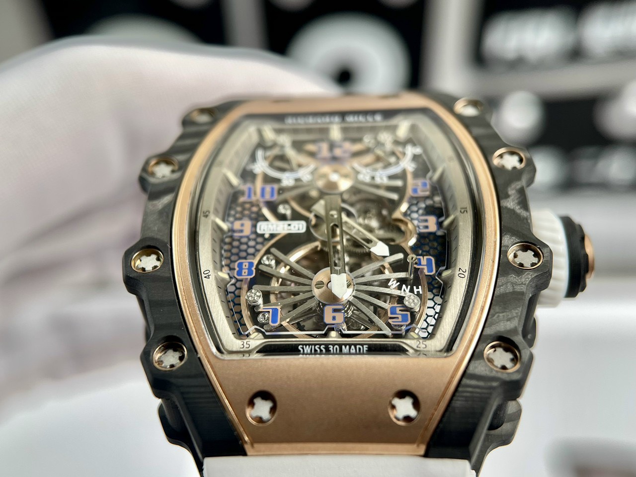 replica Richard Mille Replica Watch RM51-02 Rose Gold Rubber Strap 40mm WATCHES 4 