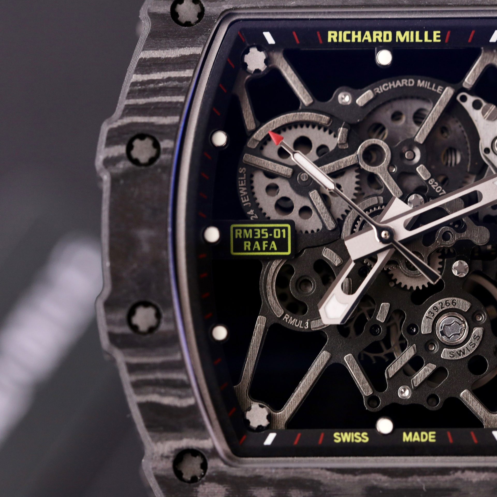replica Richard Mille Replica Watch RM12-01 Tourbillon Sapphire Rubber Strap 44mm WATCHES 4 