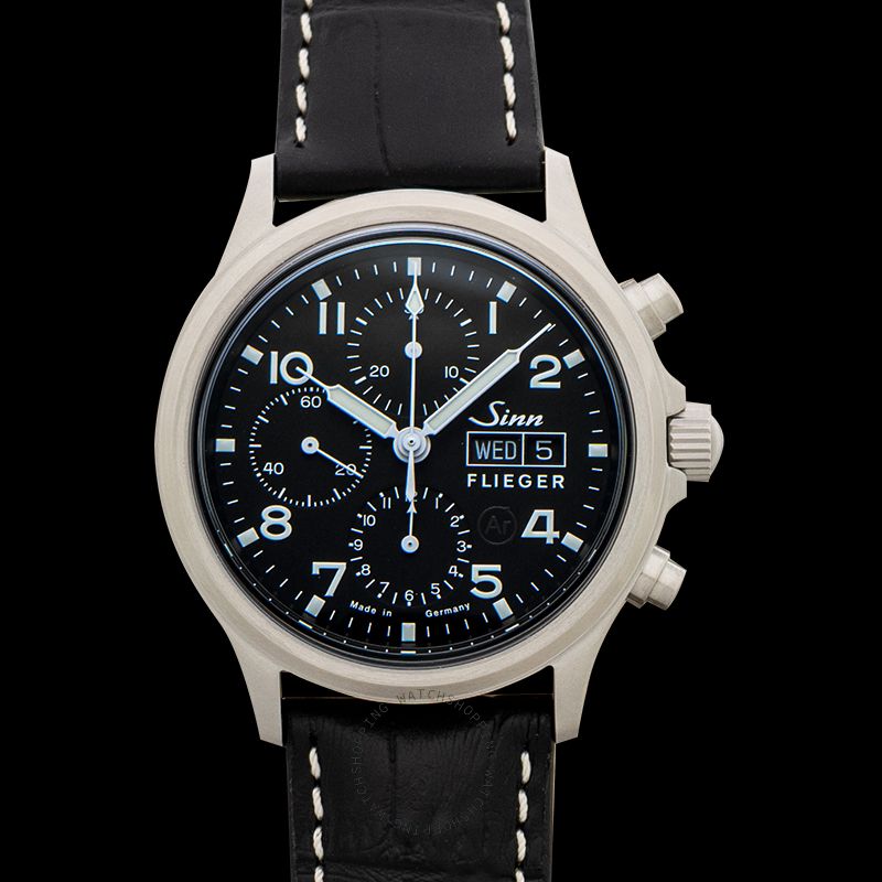 replica Sinn Instrument Chronographs 358.060-Leather-Cowhide-CSW-BLK WATCHES 4 