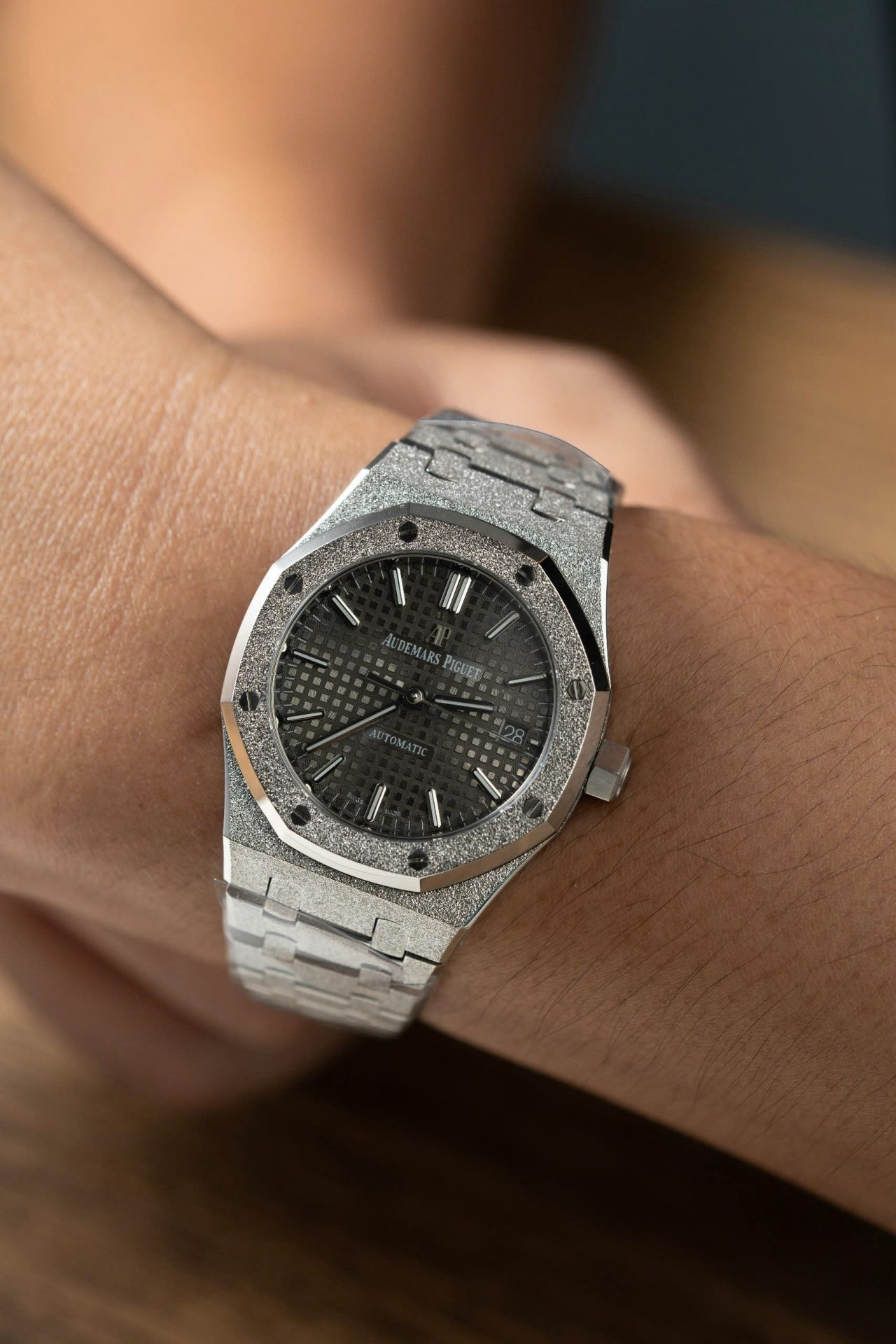 replica Audemars Piguet Replica Watch Royal Oak Blue Dial Metal Wire 34mm WATCHES 5 