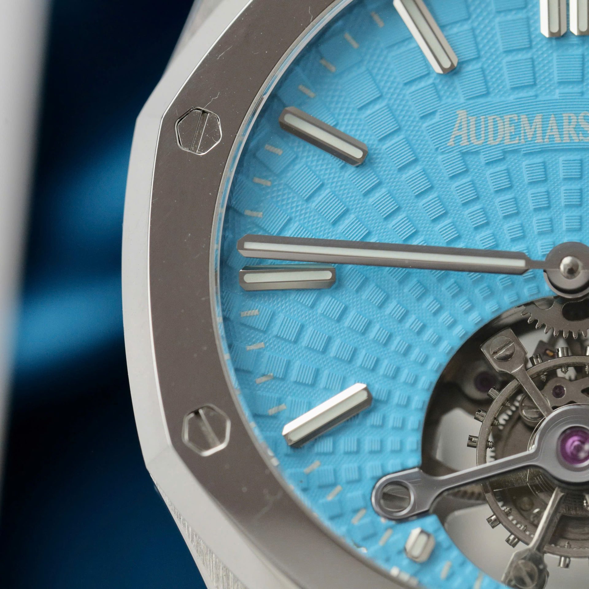 replica Audemars Piguet Replica Watch Royal Oak Blue Dial Metal Wire 34mm WATCHES 5 