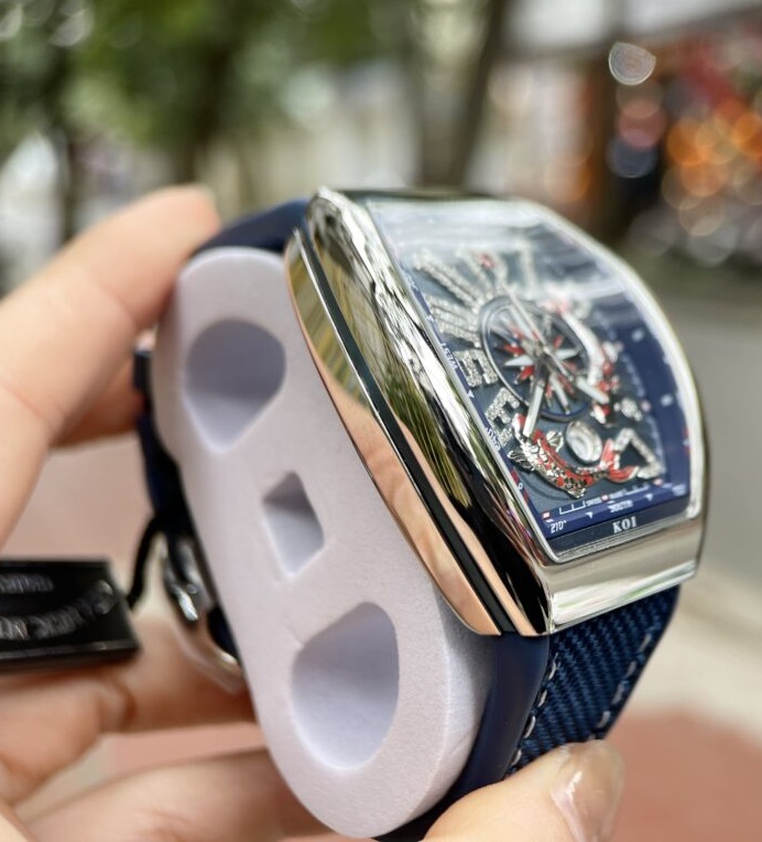 replica Franck Muller V45 Men’s Replica Watch Blue Rose Gold Case 45mm WATCHES 5 