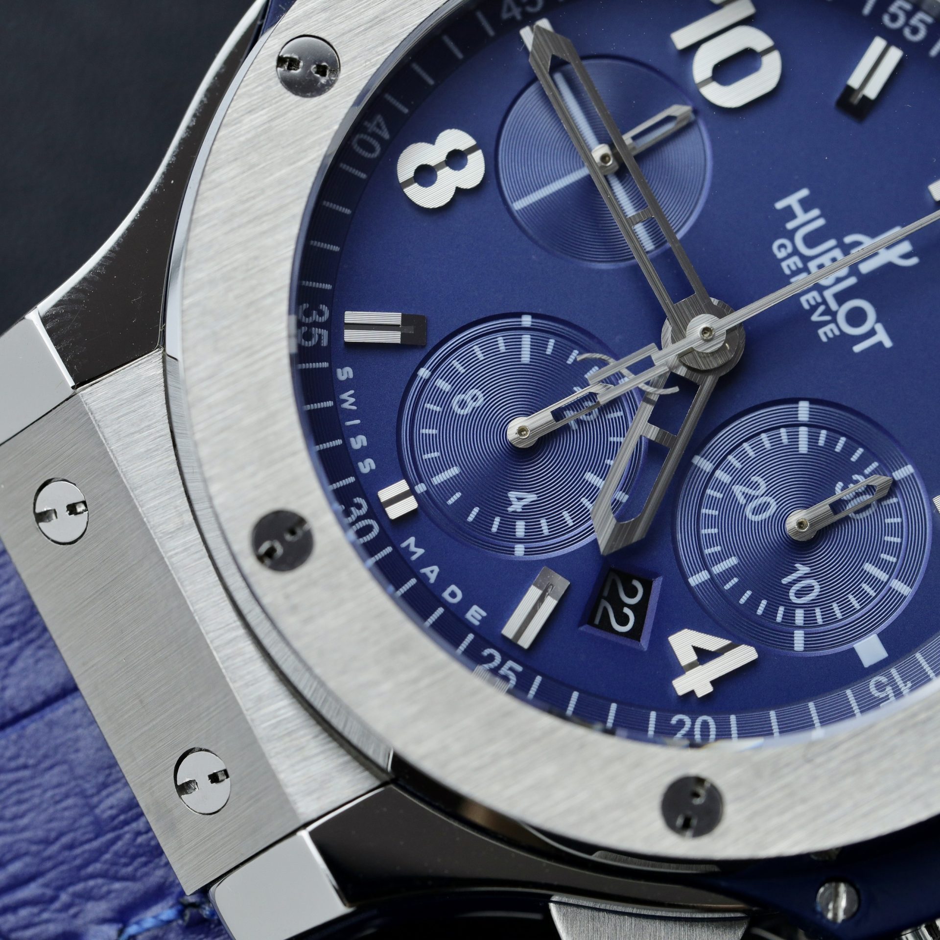 replica Hublot Replica Watches Spirit Of Big Bang King Gold Bezel Ceramic Blue 42mm WATCHES 5 