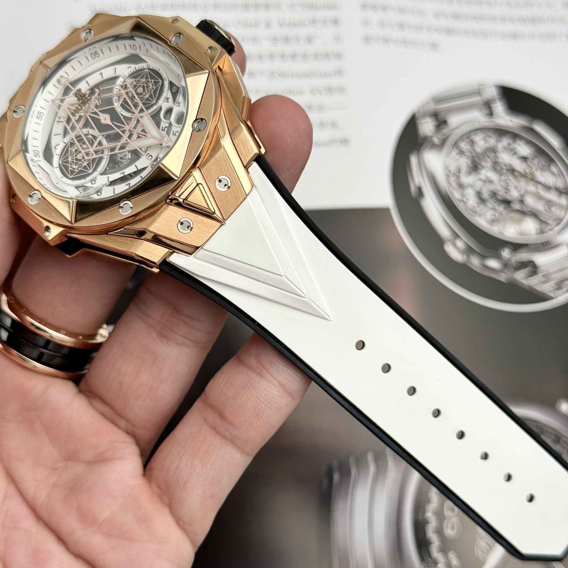 replica Hublot Fake Watch Big Bang Sang Bleu II King Gold HB Factory 44mm WATCHES 5 