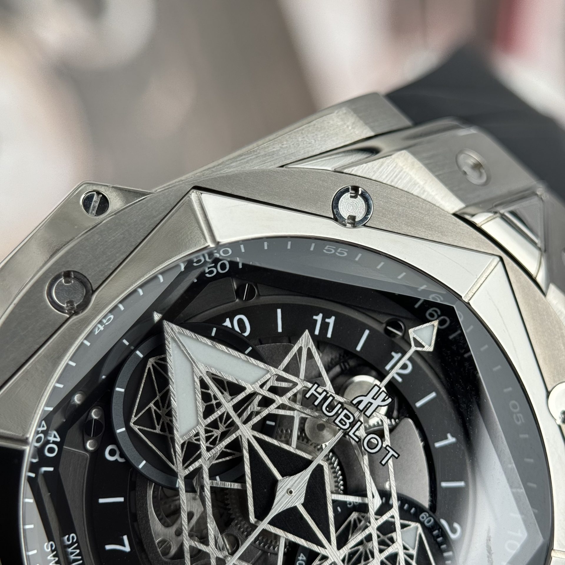 replica Hublot Replica Watches Square Bang Unico Ceramic White BBF Factory 42mm WATCHES 5 