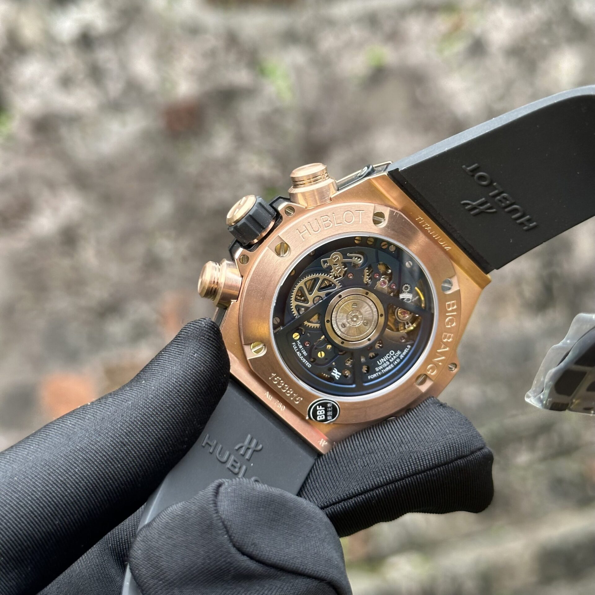 replica Hublot Replica Watches Big Bang Sang Bleu ll King Gold Black Dial BBF 45mm WATCHES 5 