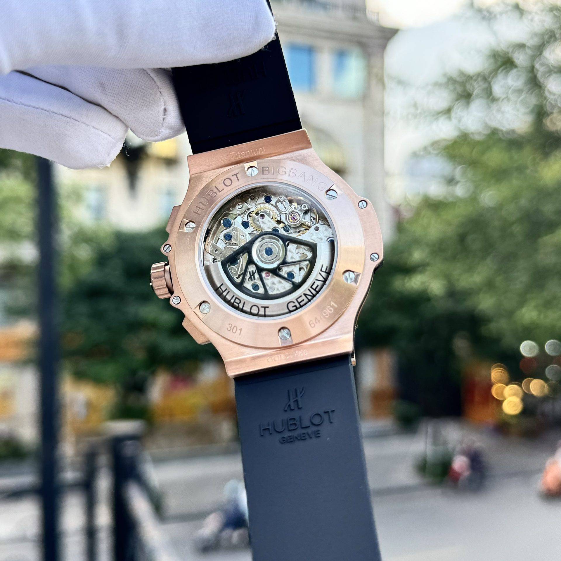 replica Hublot Best Replica Watch Big Bang Sang Bleu II King Gold White Dial BBF 45mm WATCHES 5 
