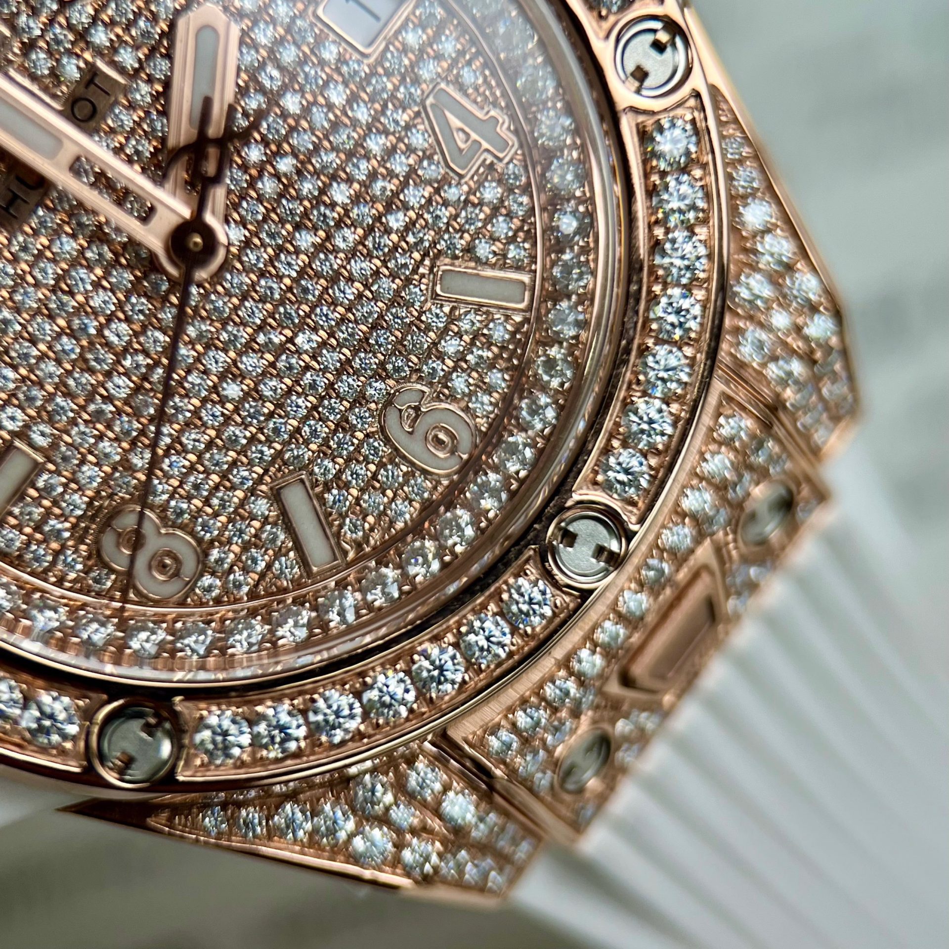 replica Hublot Fake Watch Big Bang Chronograph Blue Custom Moissanite Diamonds 44mm WATCHES 5 