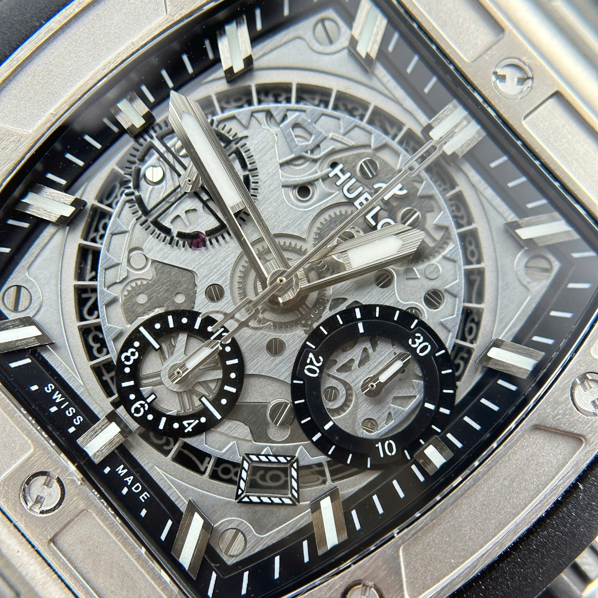 replica Hublot Replica Watch Big Bang Sang Bleu II Titanium Black Dial BBF 45mm WATCHES 5 