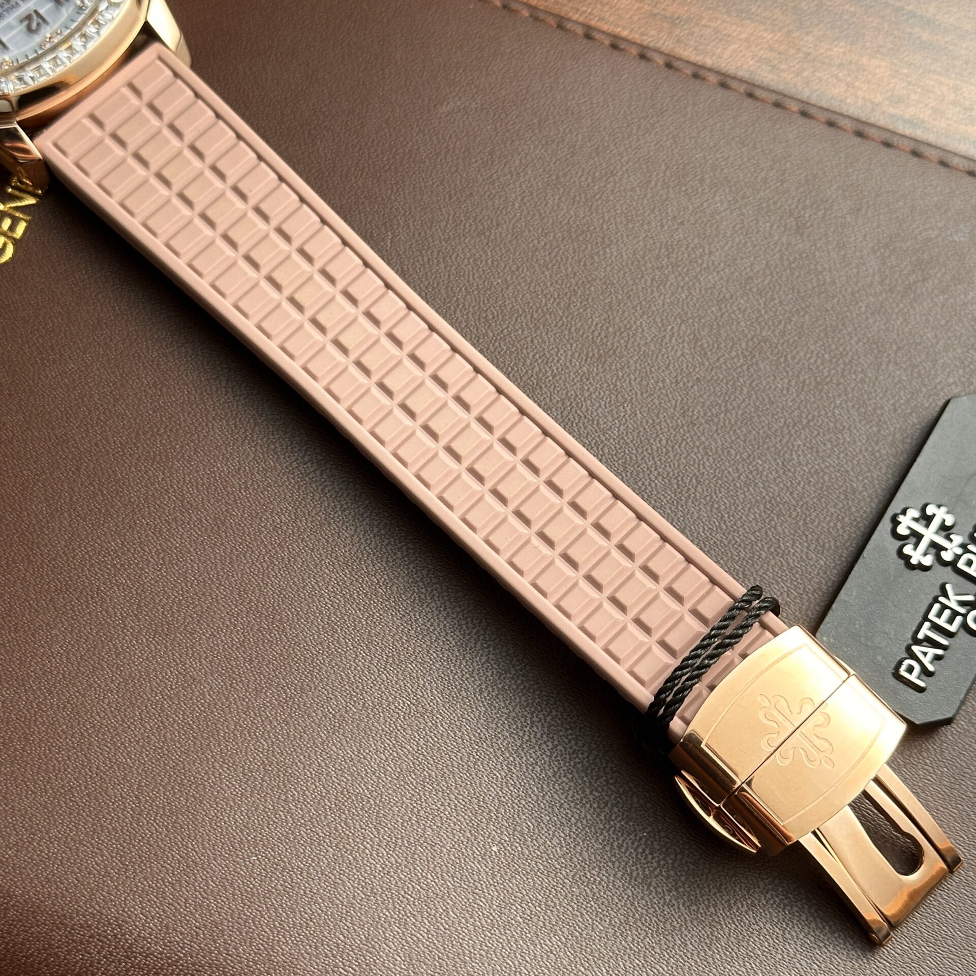 replica Patek Philippe Replica Watch Aquanaut 5067 Dial Brown Custom Diamonds Moissanite 35.6mm WATCHES 5 