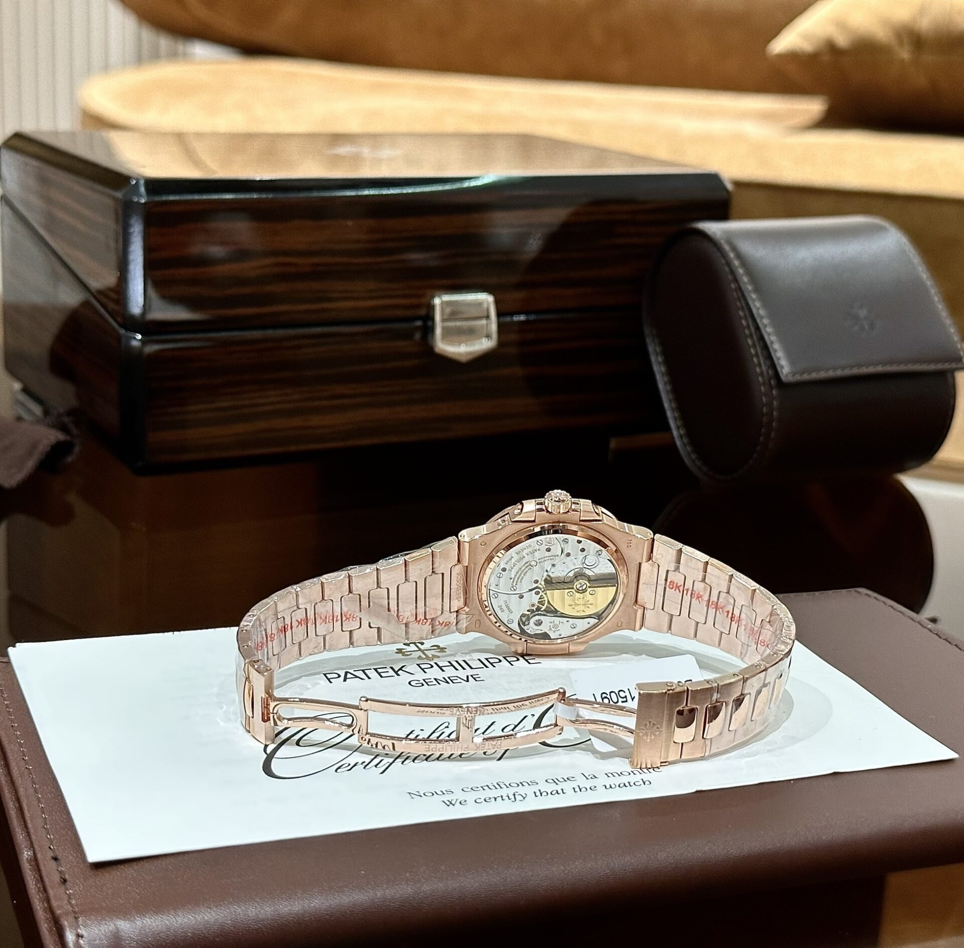 replica Patek Philippe Replica Watch Aquanaut 5067 Dial Brown Custom Diamonds Moissanite 35.6mm WATCHES 5 