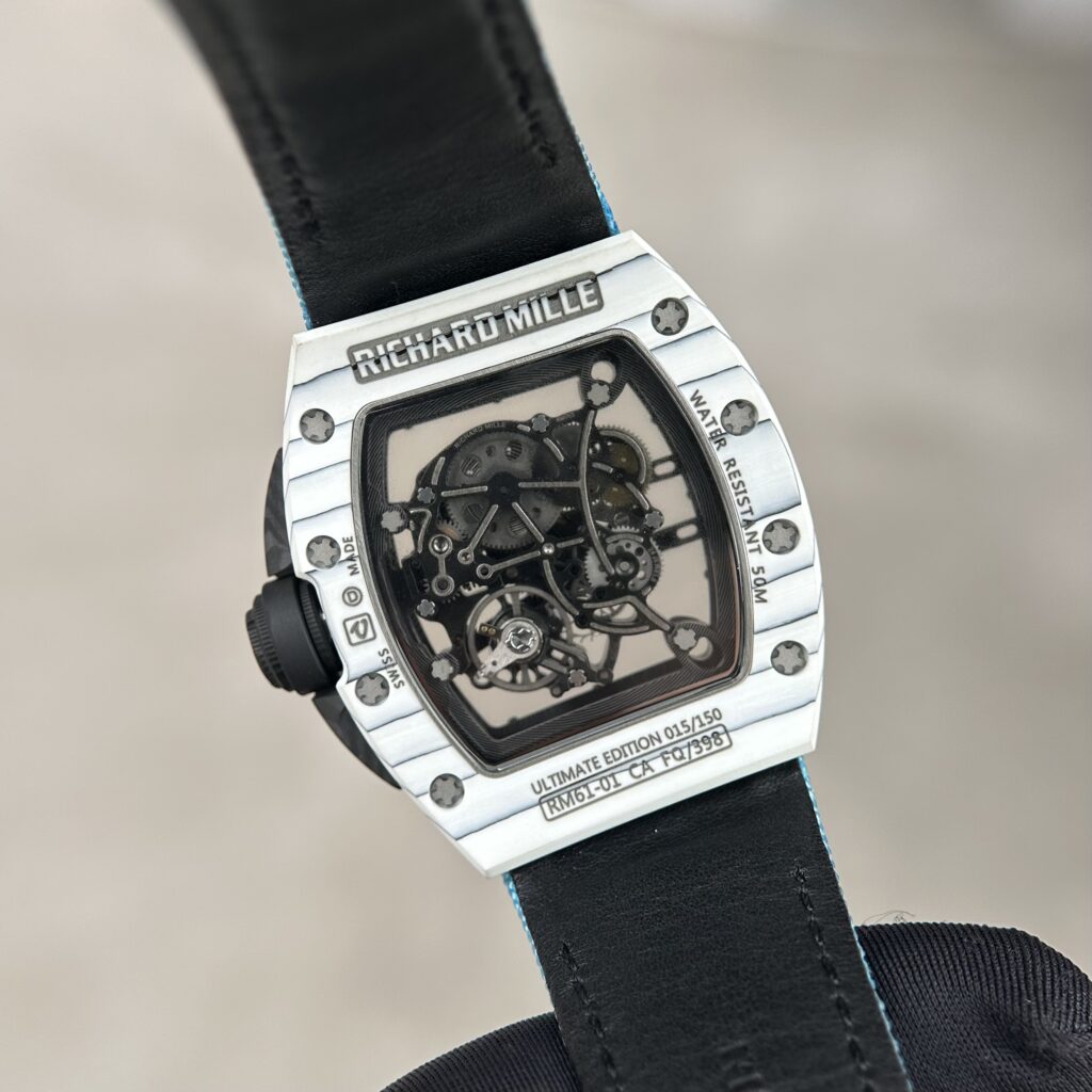 replica Richard Mille Replica Watch RM055 White Ceramic Rubber Strap ZF Factory 45mm WATCHES 5 