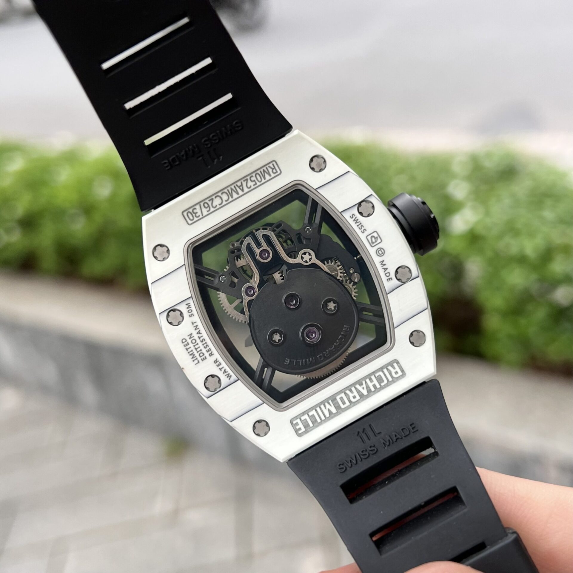 replica Richard Mille Best Replica Watch RM07-01 Red Carbon Rubber Strap 32x46mm WATCHES 5 