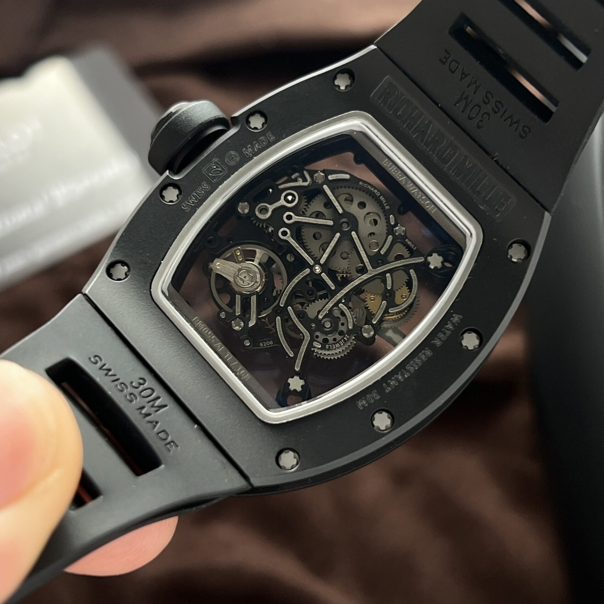 replica Richard Mille Replica Watch RM21-01 Tourbillon Carbon RM Factory 43mm WATCHES 5 