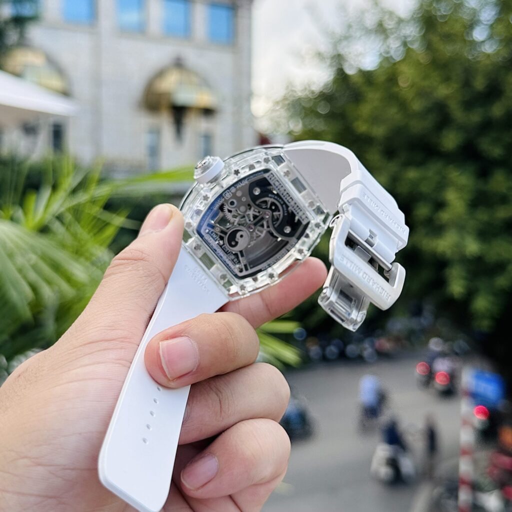 replica Richard Mille Replica Watch RM51-02 Rhinestone Rubber Strap 40mm WATCHES 5 