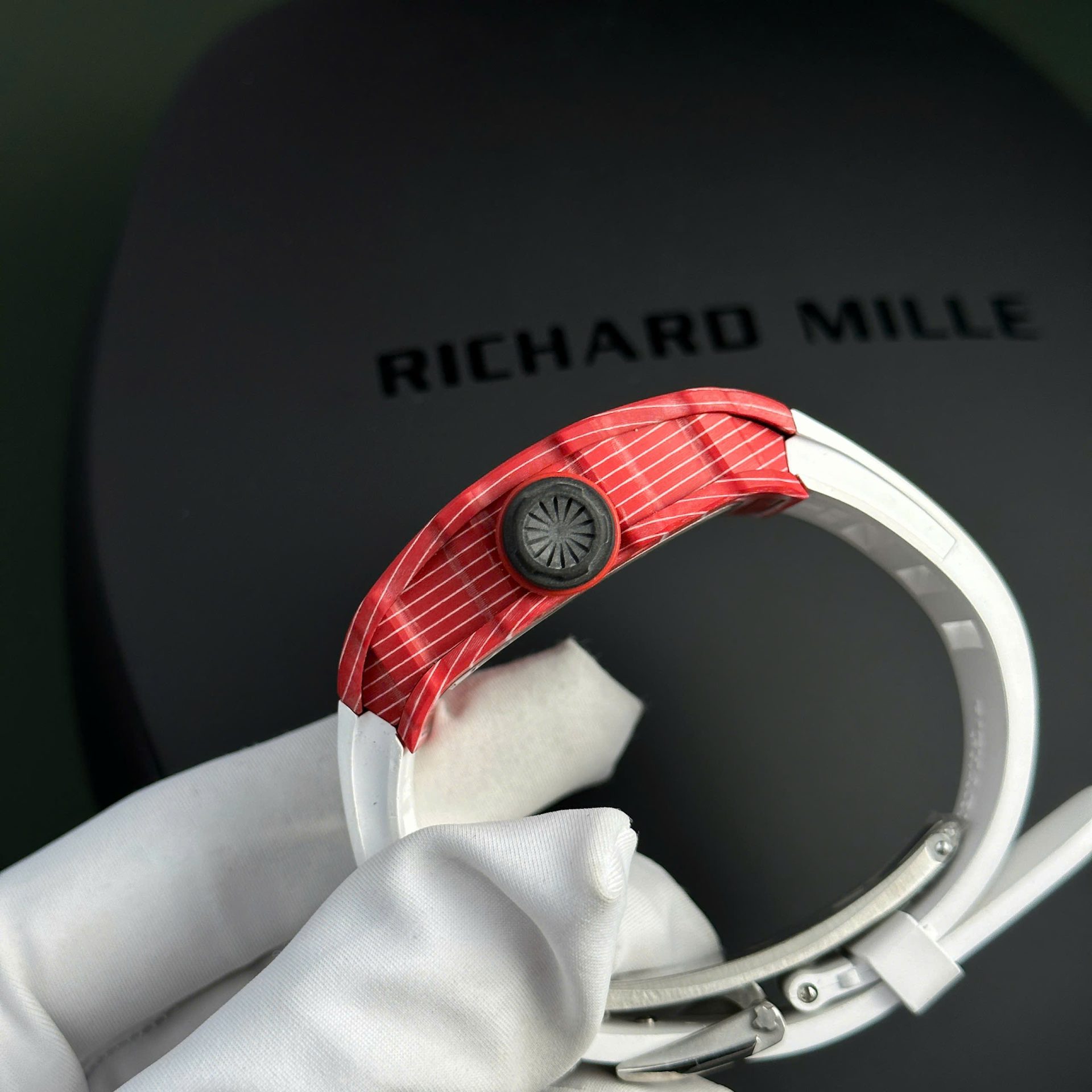replica Richard Mille Replica Watch RM12-01 Tourbillon Sapphire Rubber Strap 44mm WATCHES 5 