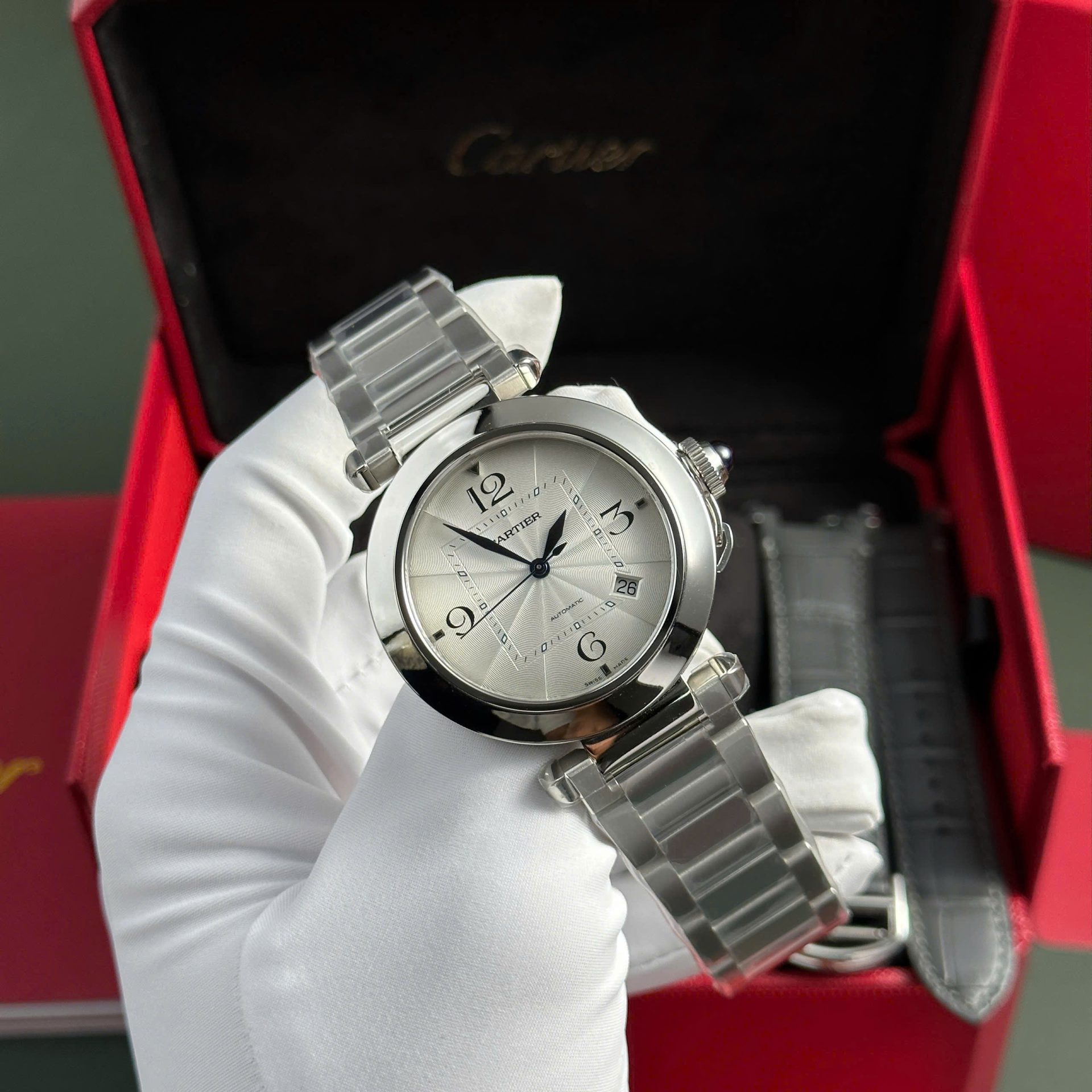 replica Cartier Santos Replica Watch Full CZ Metal Wire 39.8mm WATCHES 6 