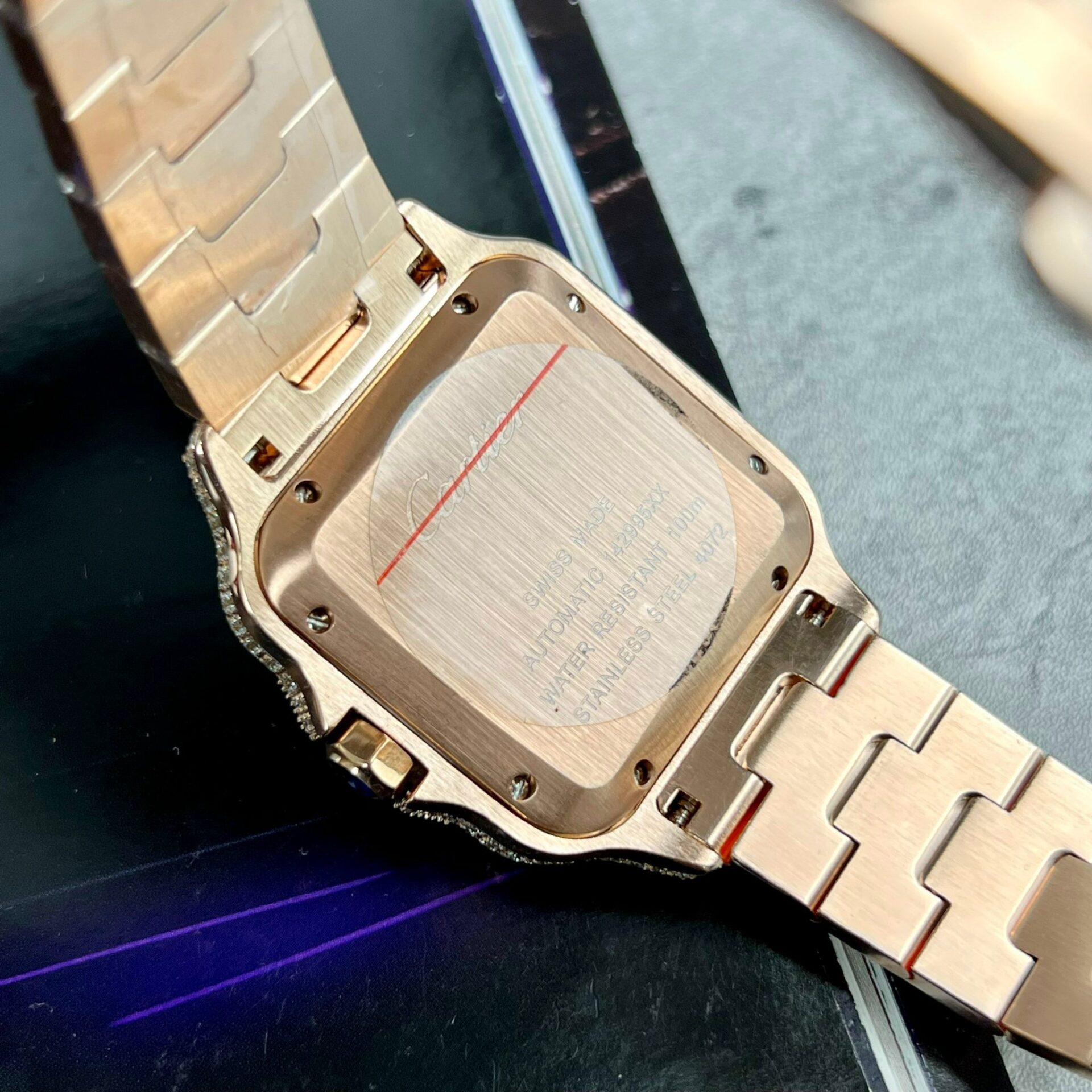 replica Cartier Replica Watches Santos Black Dial Roman Numeral Pile BV Factory 39.8mm WATCHES 6 