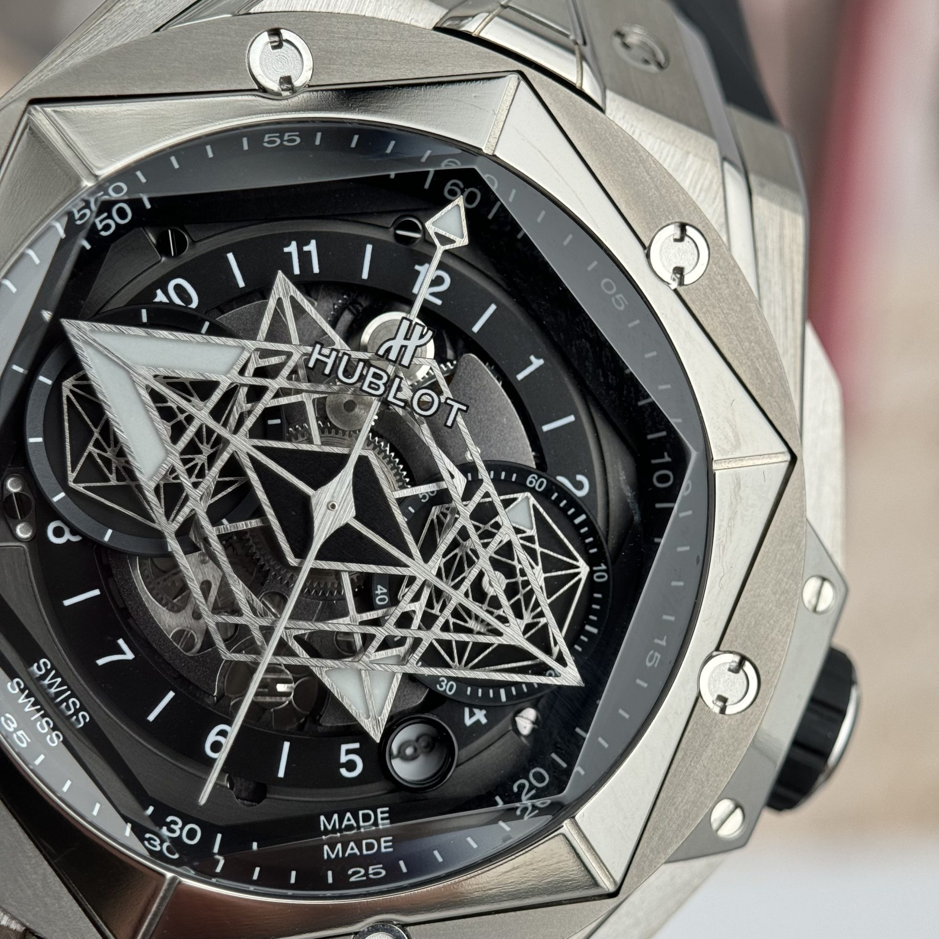 replica Hublot Replica Watches Square Bang Unico Ceramic White BBF Factory 42mm WATCHES 6 
